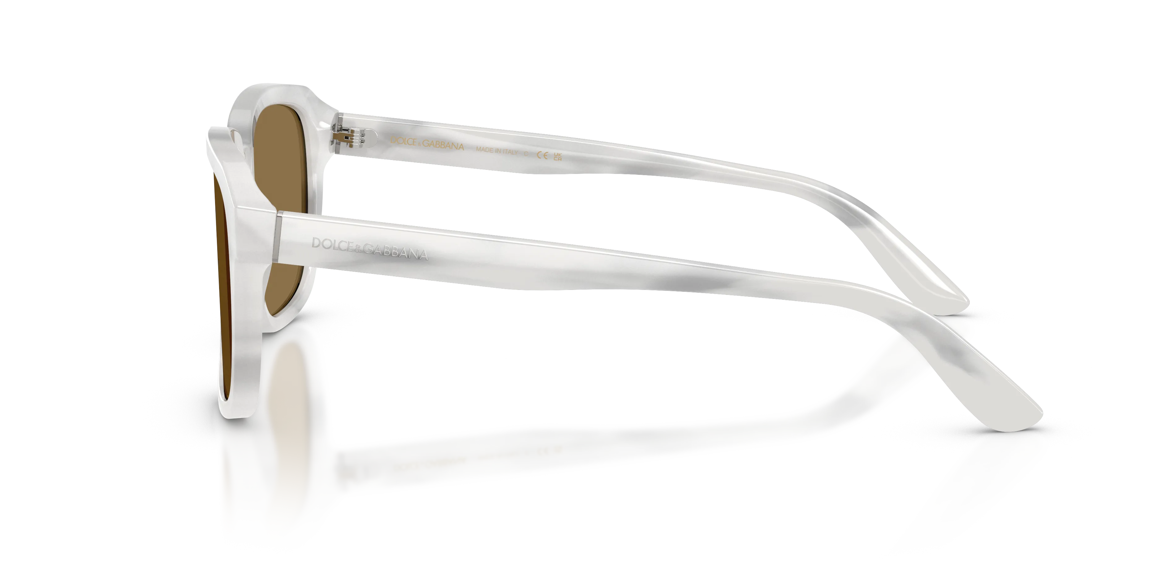 Dolce & Gabbana DG4566 349573 Occhiali da sole Acetato Bianco Marrone Squadrata Normale - immagine 4