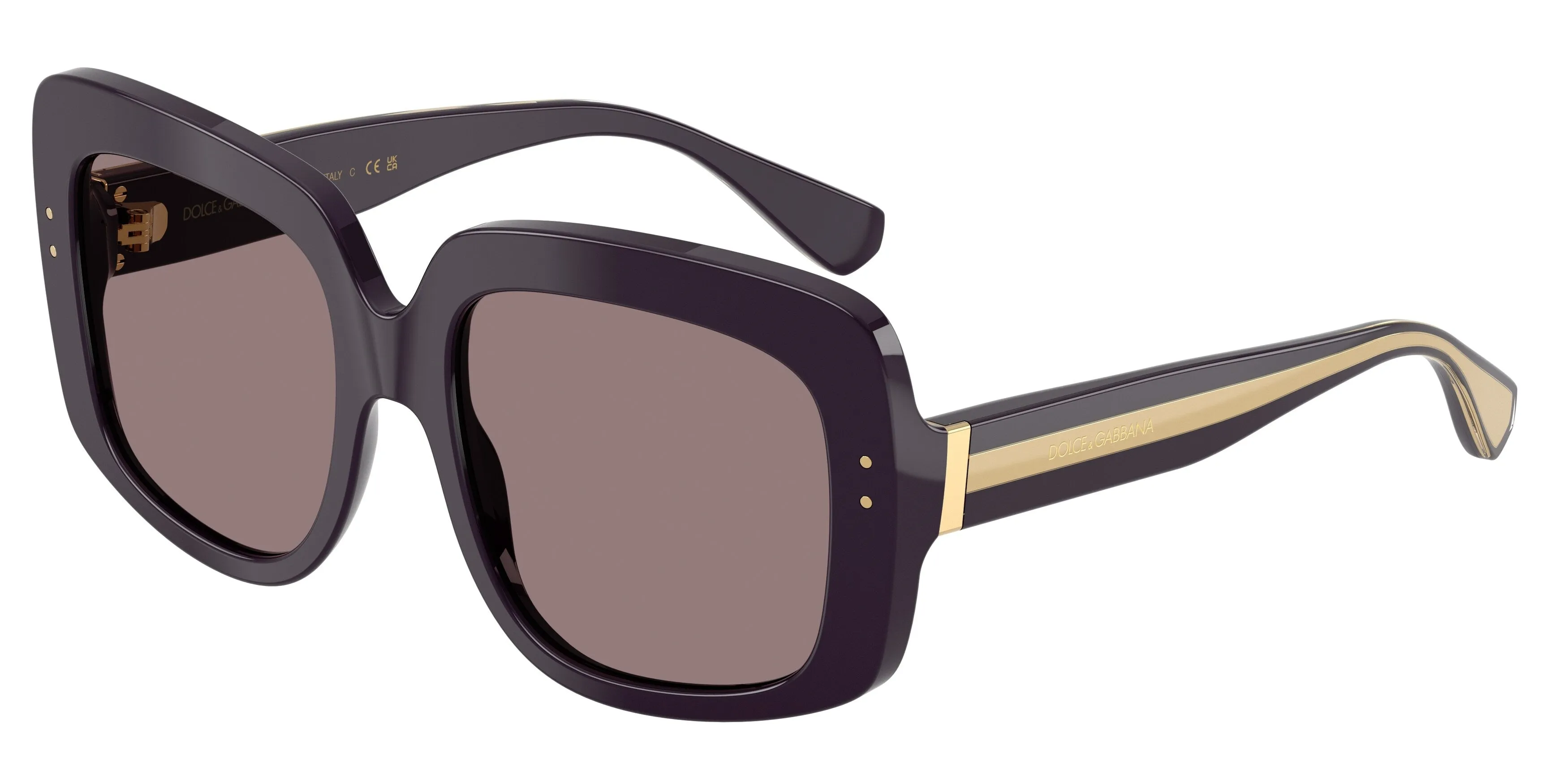Dolce & Gabbana DG4557 35017N Occhiali da sole Acetato Viola Marrone Squadrata Normale - immagine 1
