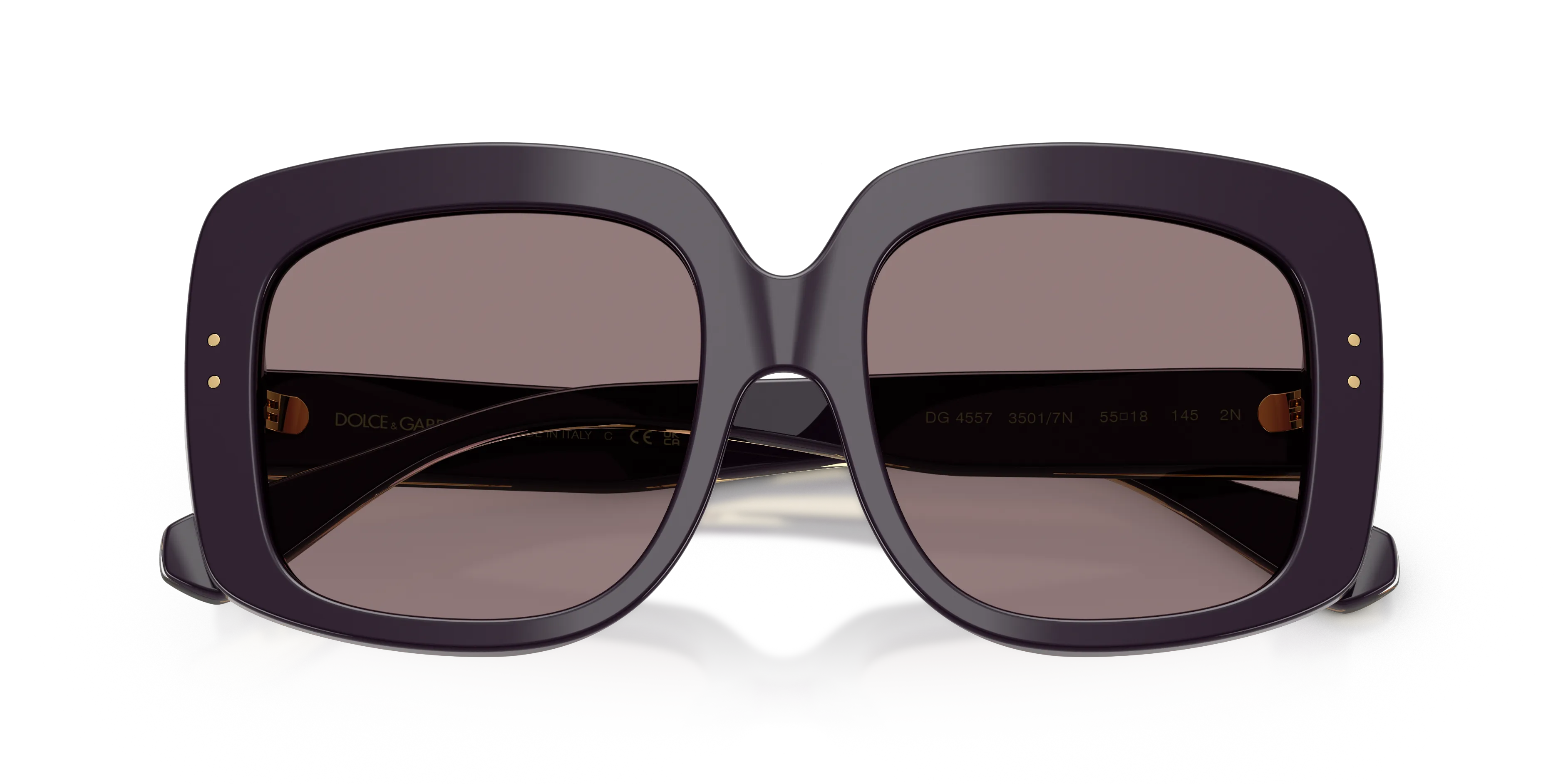 Dolce & Gabbana DG4557 35017N Occhiali da sole Acetato Viola Marrone Squadrata Normale - immagine 2