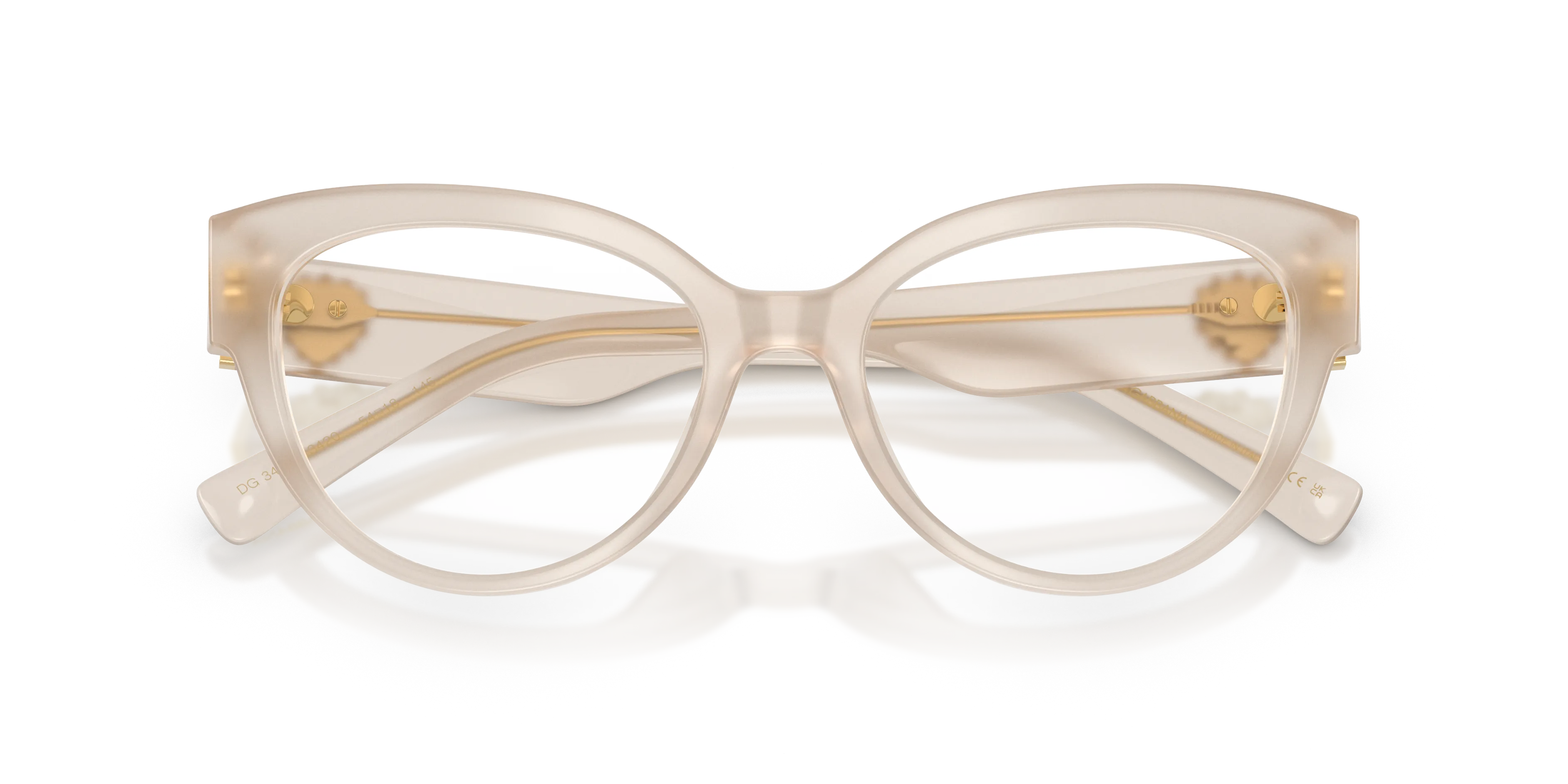 Dolce & Gabbana DG3440 3420 Montature da vista Acetato Beige Trasparente Cat Eye Normale - immagine 2