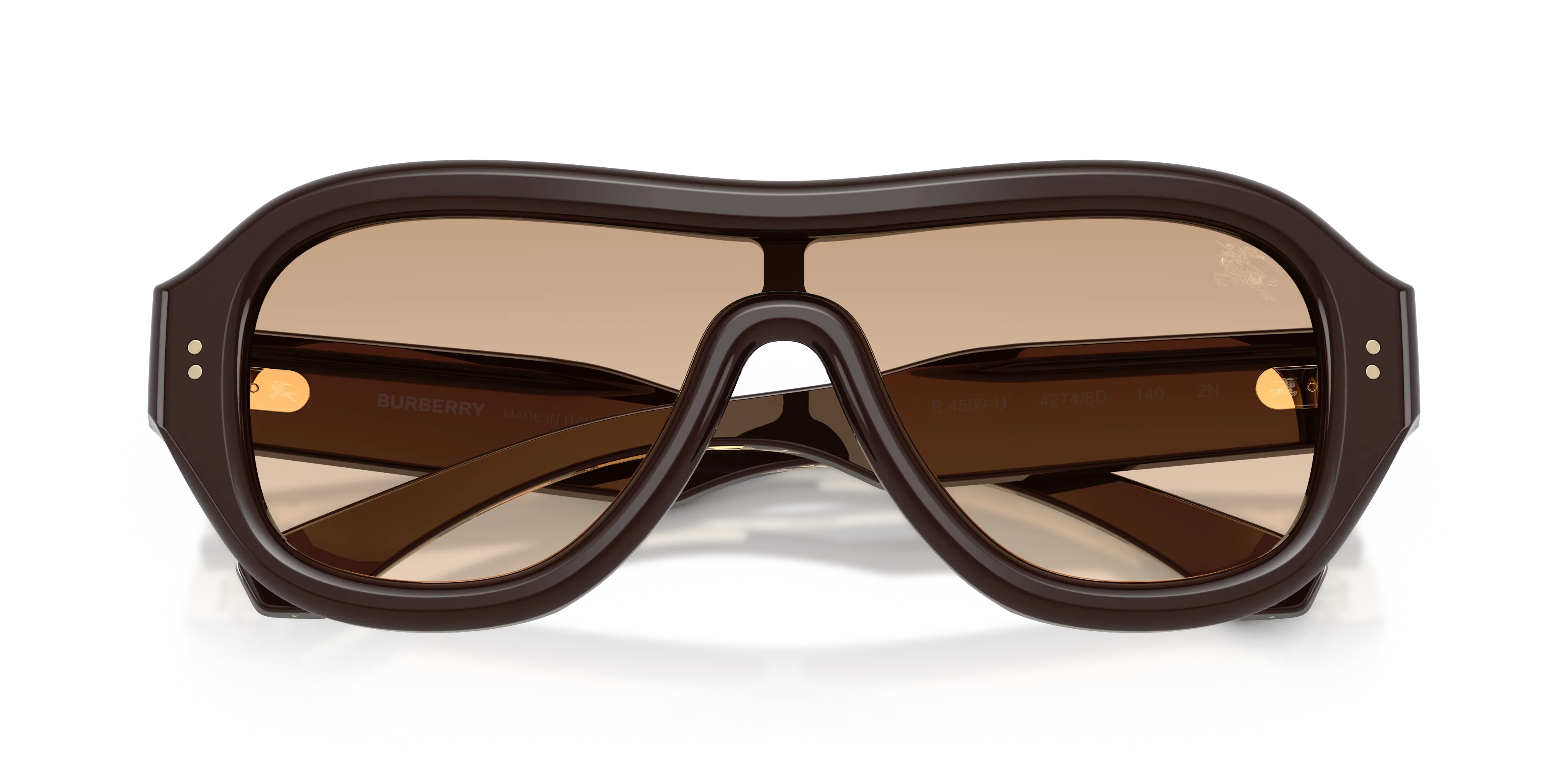 Burberry BE4509U 42748D Occhiali da sole Acetato Marrone Marrone Pilot Normale Sfumato - immagine 2