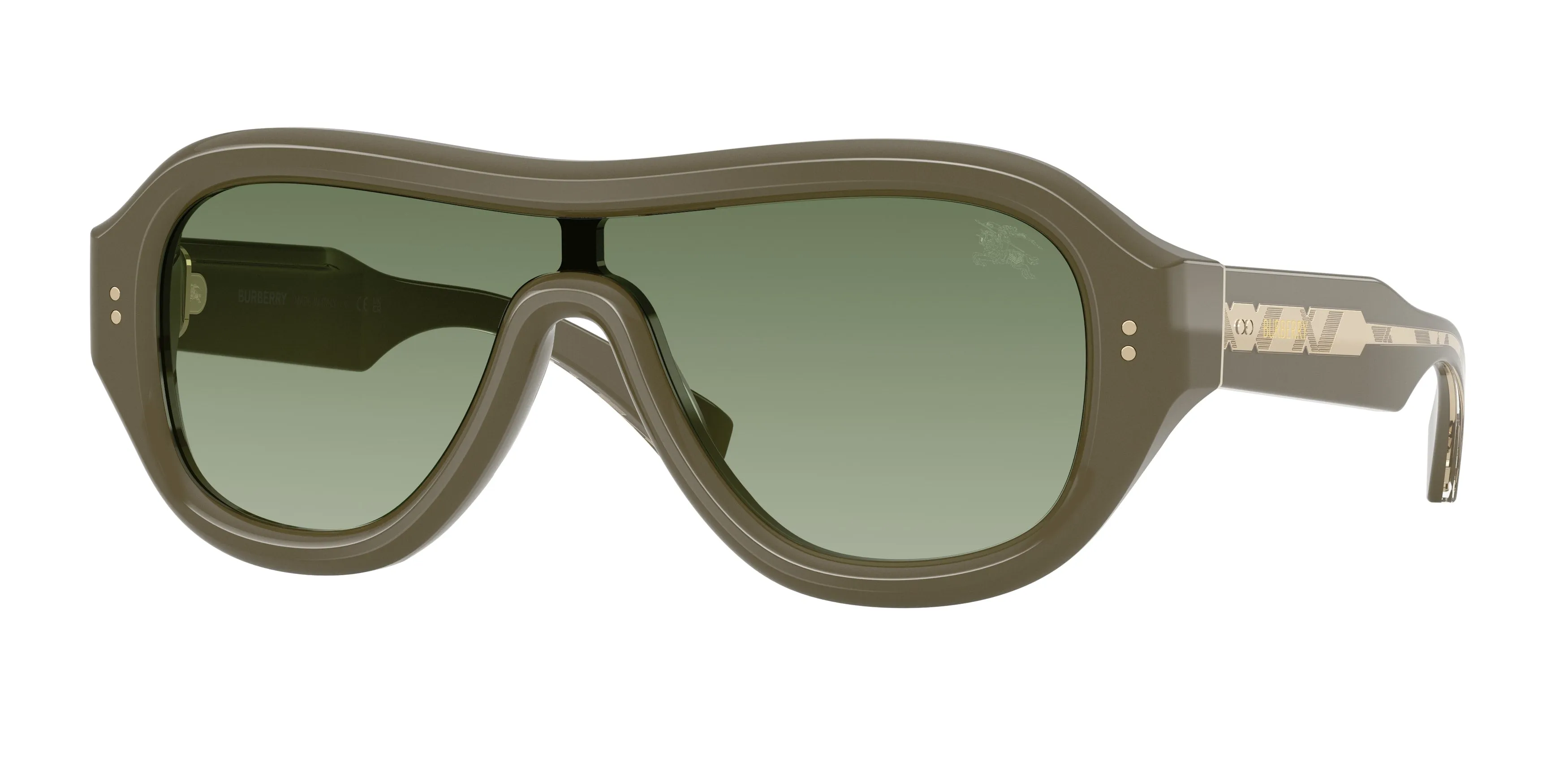 Burberry BE4509U 42728E Occhiali da sole Acetato Verde Verde Pilot Normale Sfumato - immagine 1