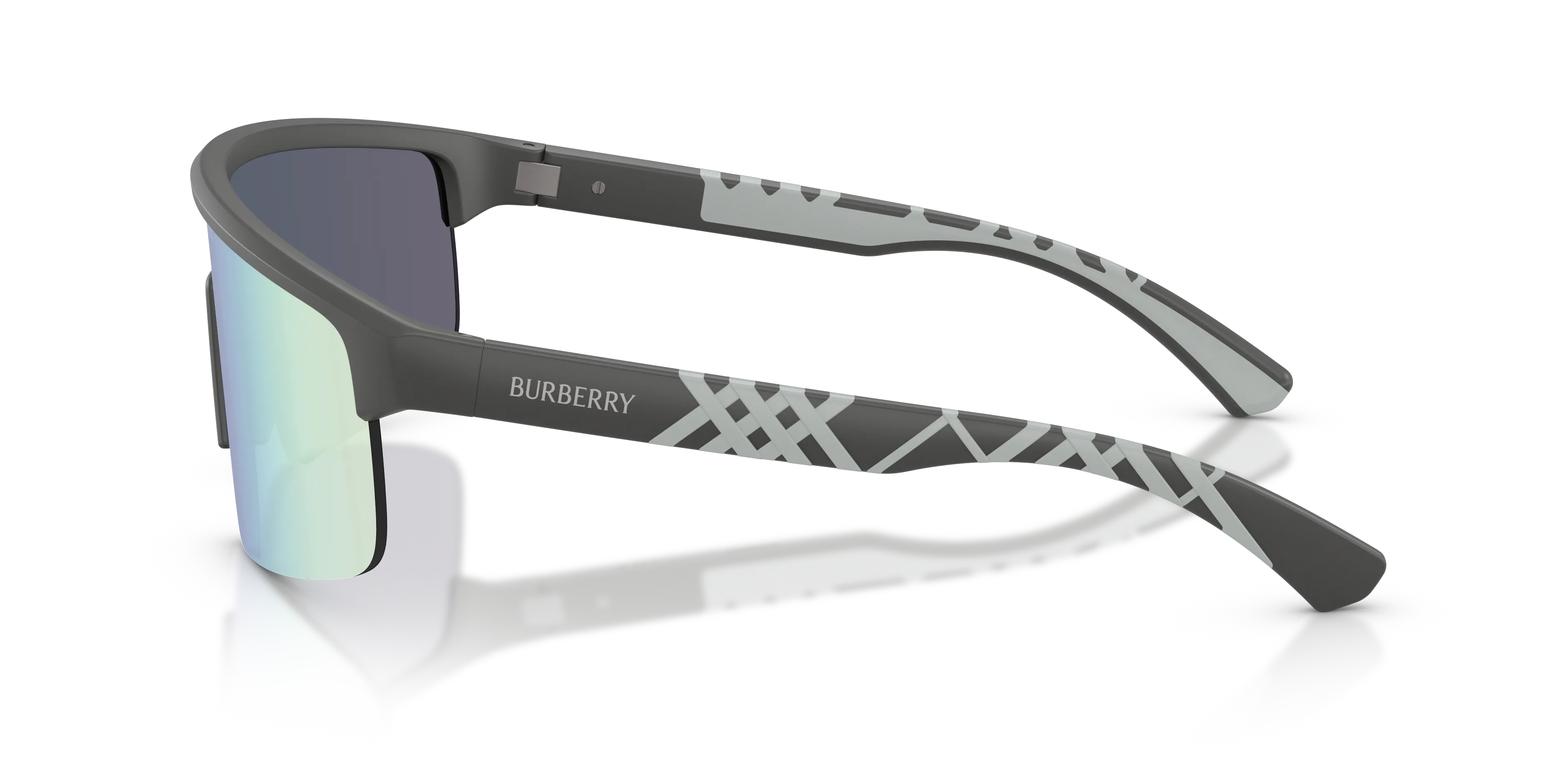 Burberry BE4498 4264BW Occhiali da sole Iniettato Grigio Blu Squadrata Normale Specchiato - immagine 4