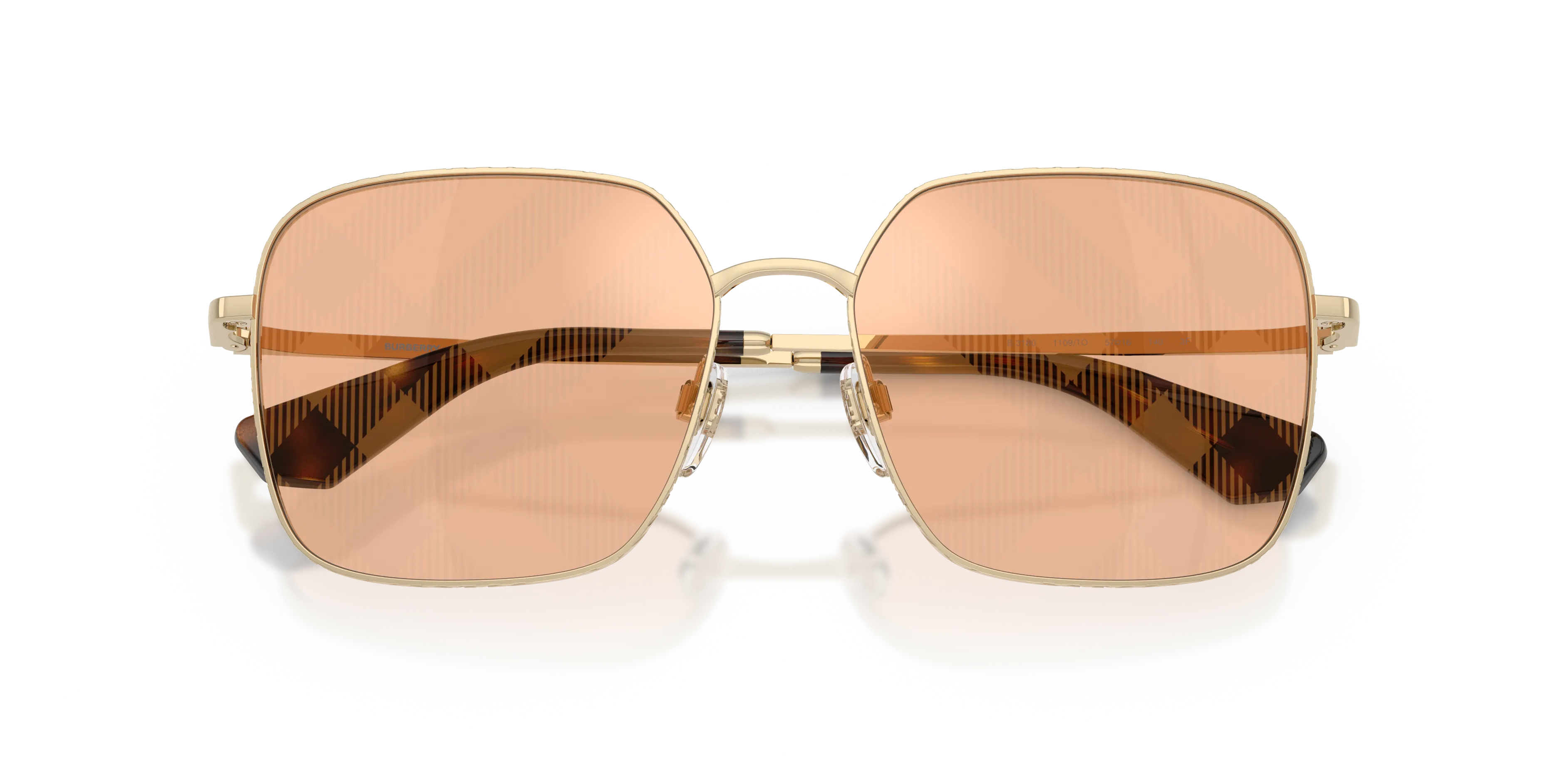 Burberry BE3180 1109TO Occhiali da sole Metallo Oro Marrone Squadrata Fotocromatiche - immagine 2