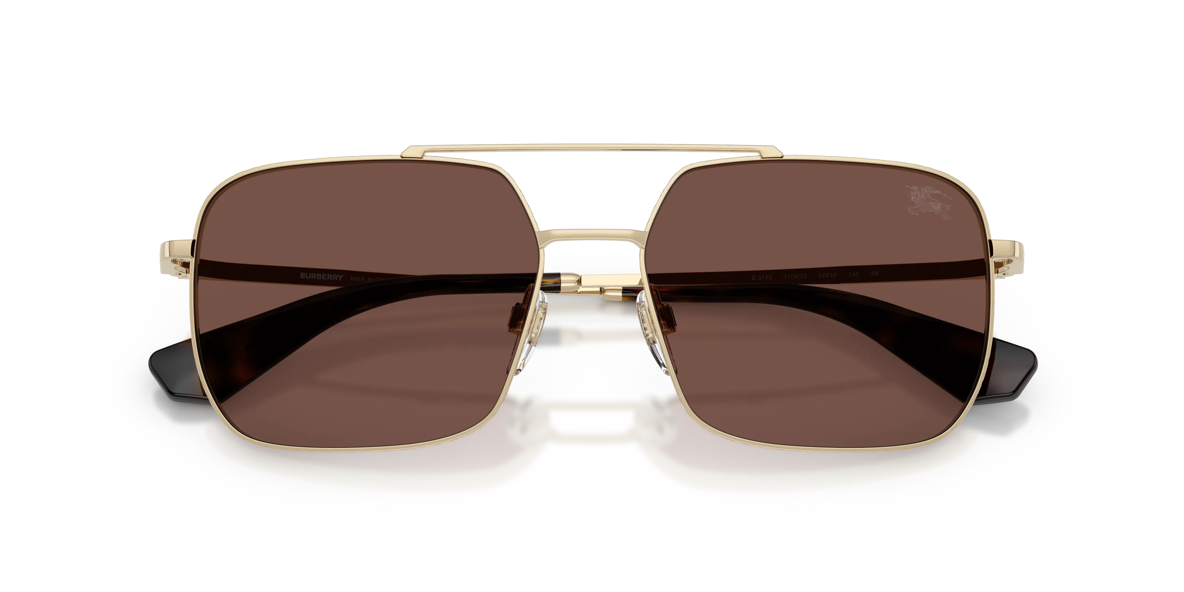 Burberry BE3179 110973 Occhiali da sole Acciaio Oro Marrone Pilot Normale - immagine 2