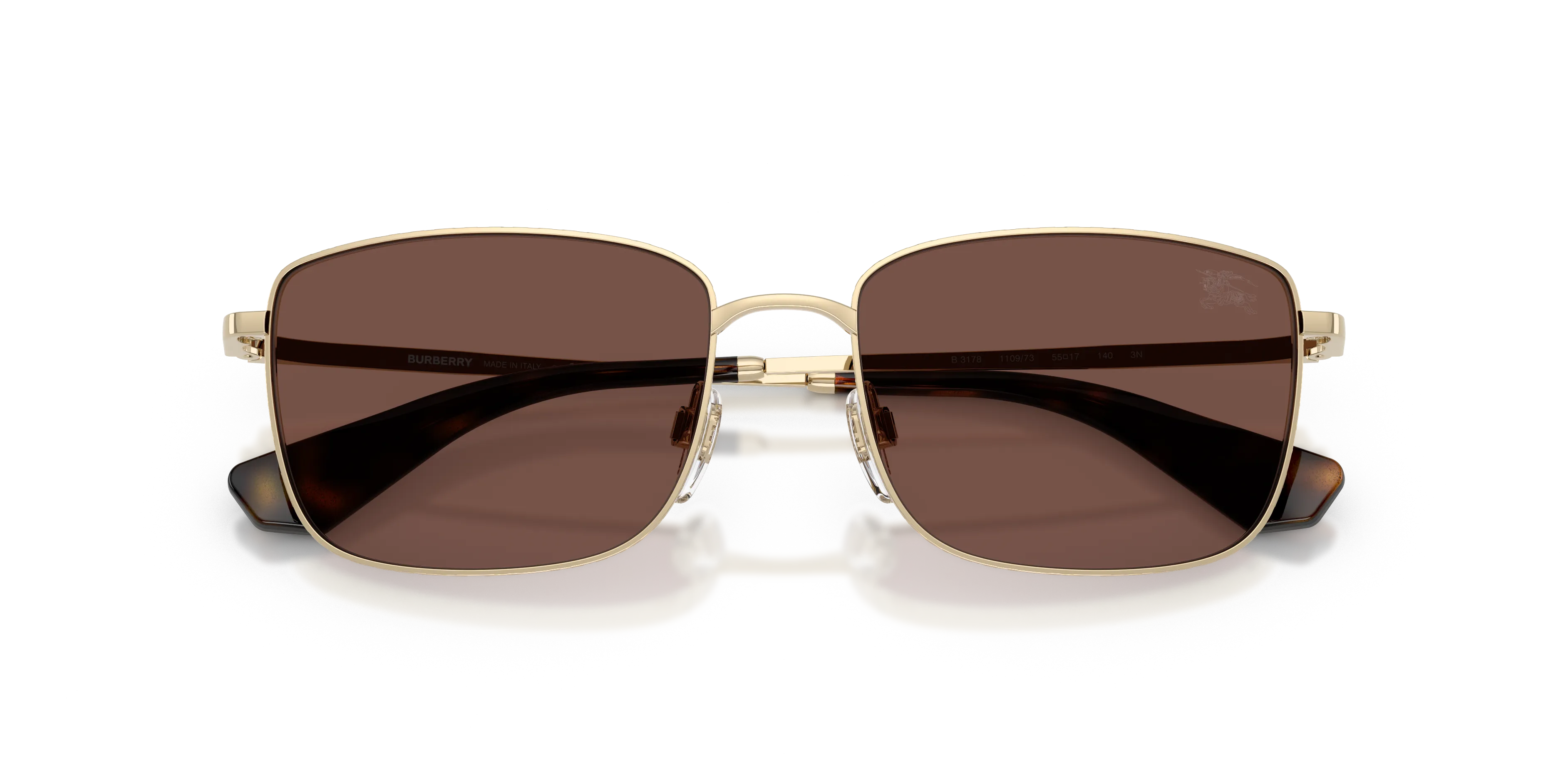 Burberry BE3178 110973 Occhiali da sole Metallo Oro Marrone Squadrata Normale - immagine 2