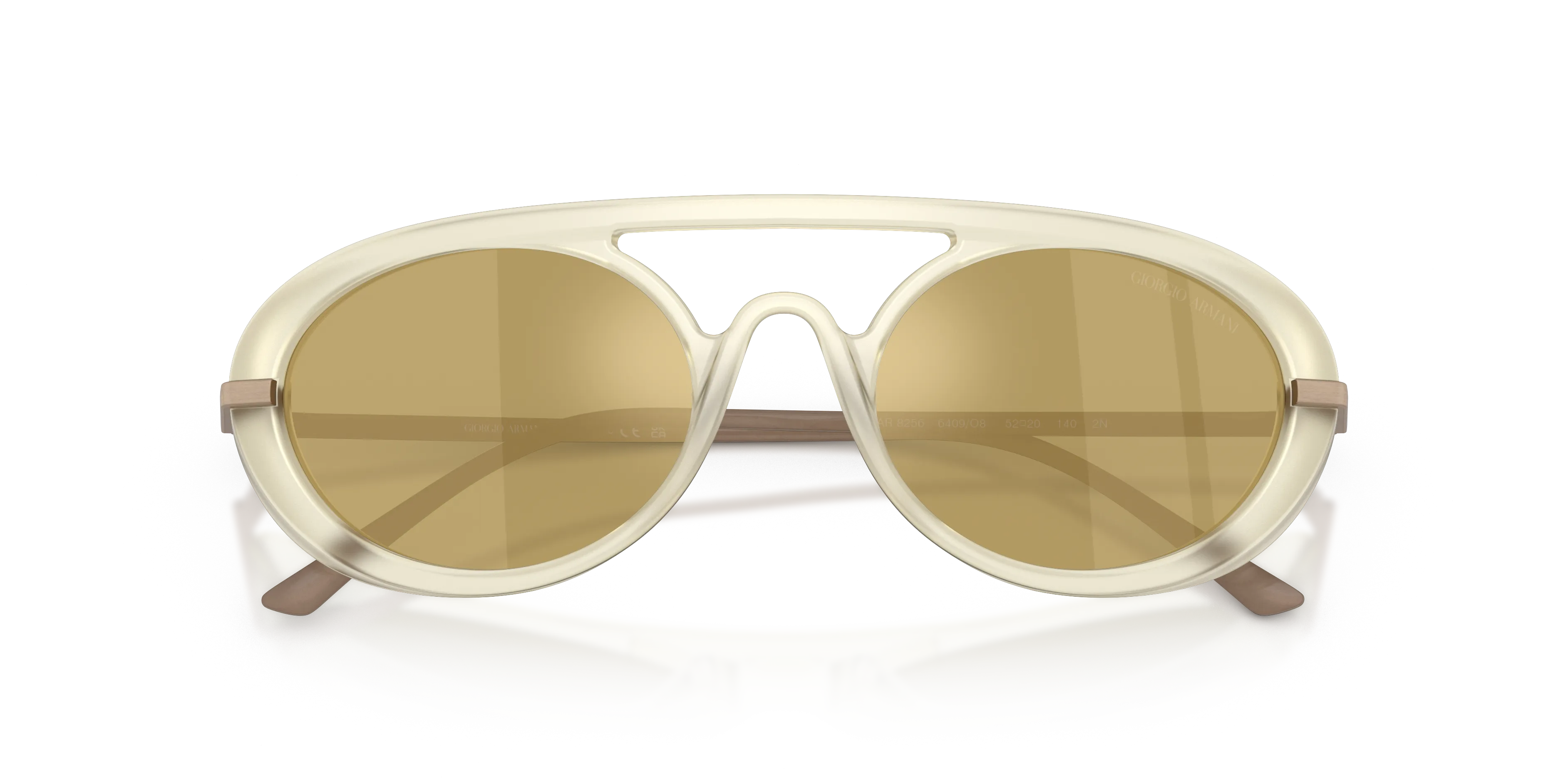 Giorgio Armani AR8256 6409O8 Occhiali da sole Acetato Giallo Giallo Rotonda Specchiate - immagine 2