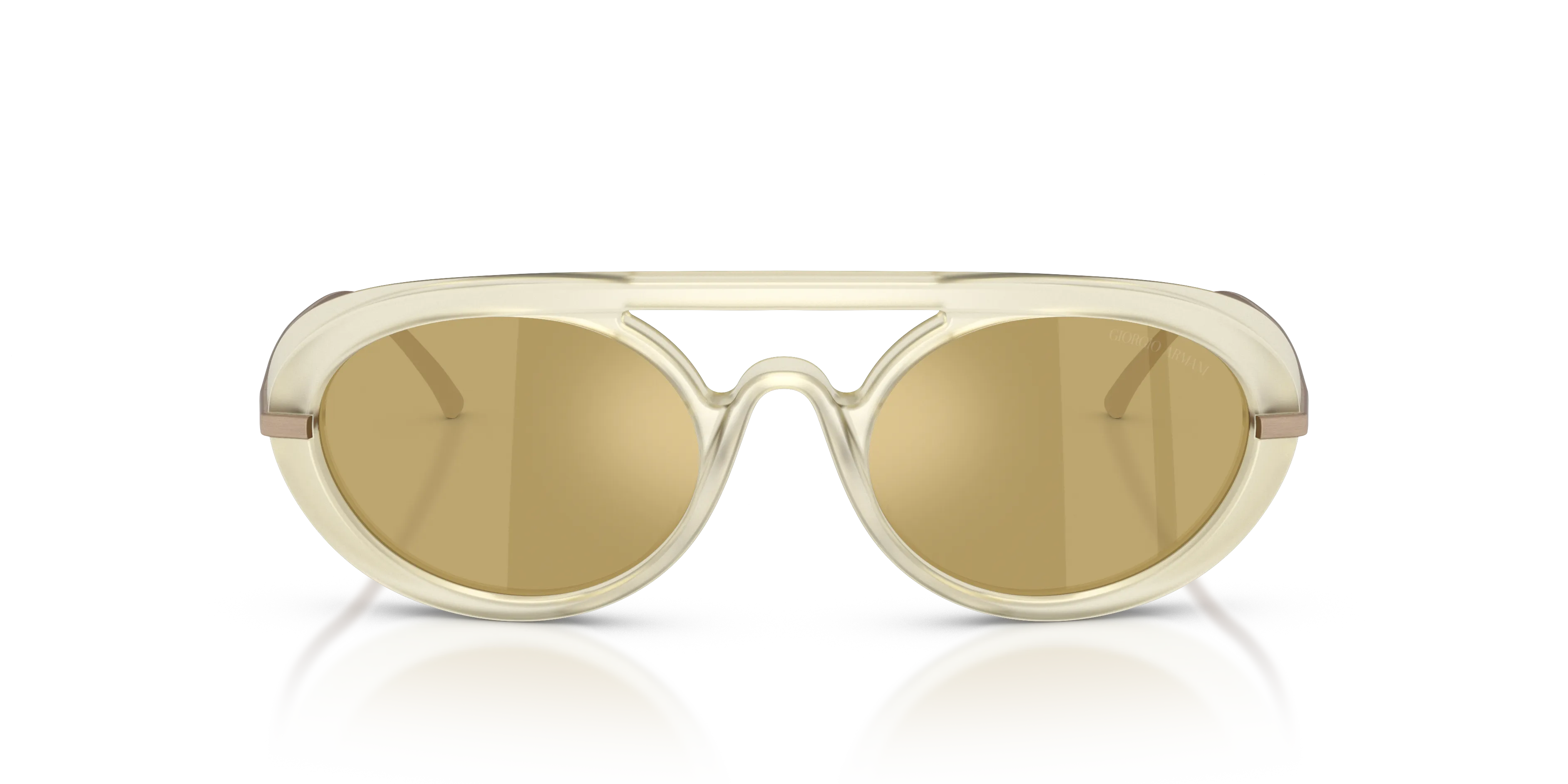 Giorgio Armani AR8256 6409O8 Occhiali da sole Acetato Giallo Giallo Rotonda Specchiate - immagine 3
