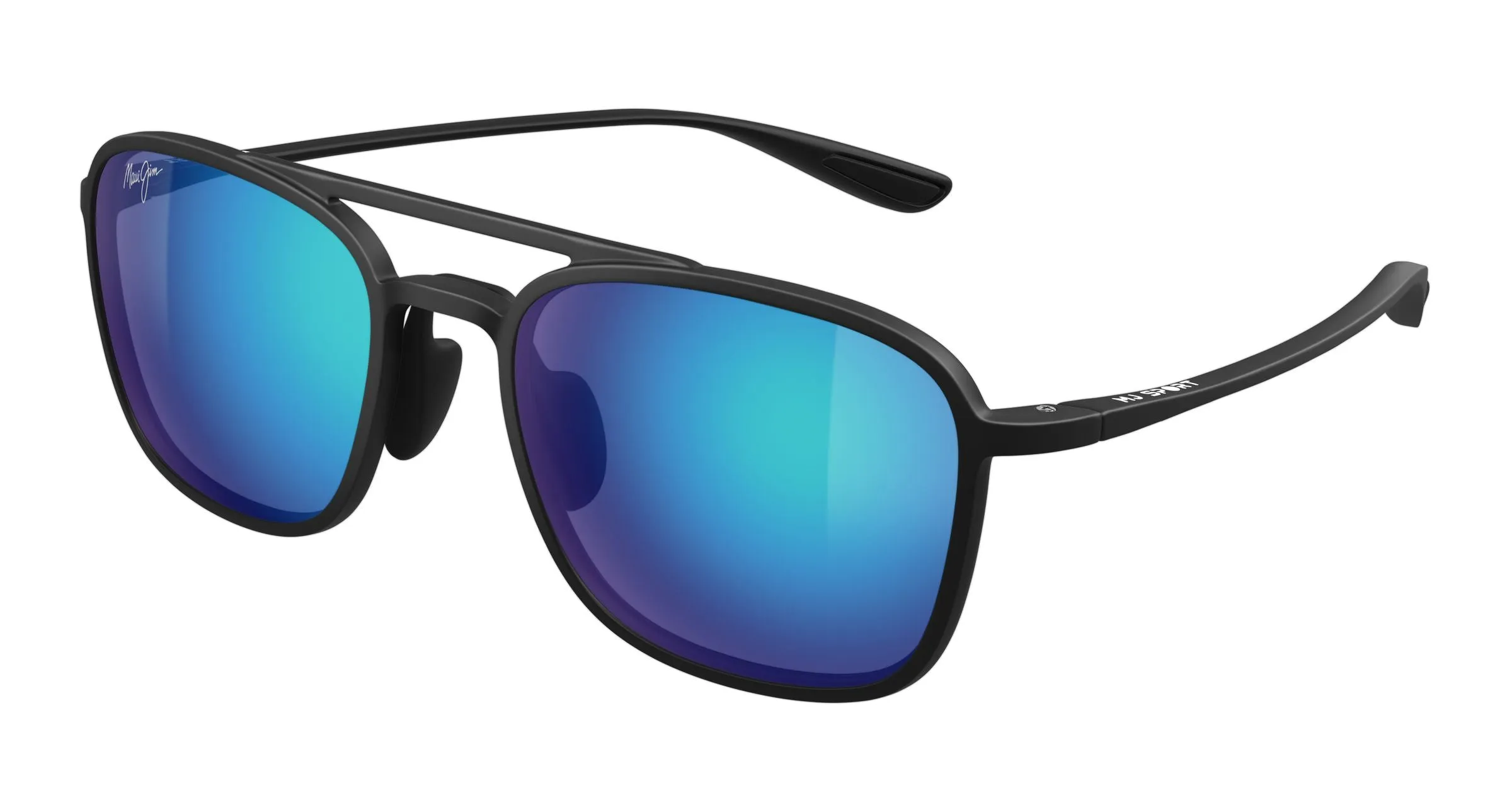 Maui Jim MJ0447S 022 Occhiali da sole Bio-iniettato Nero Blu Squadrata - immagine 1
