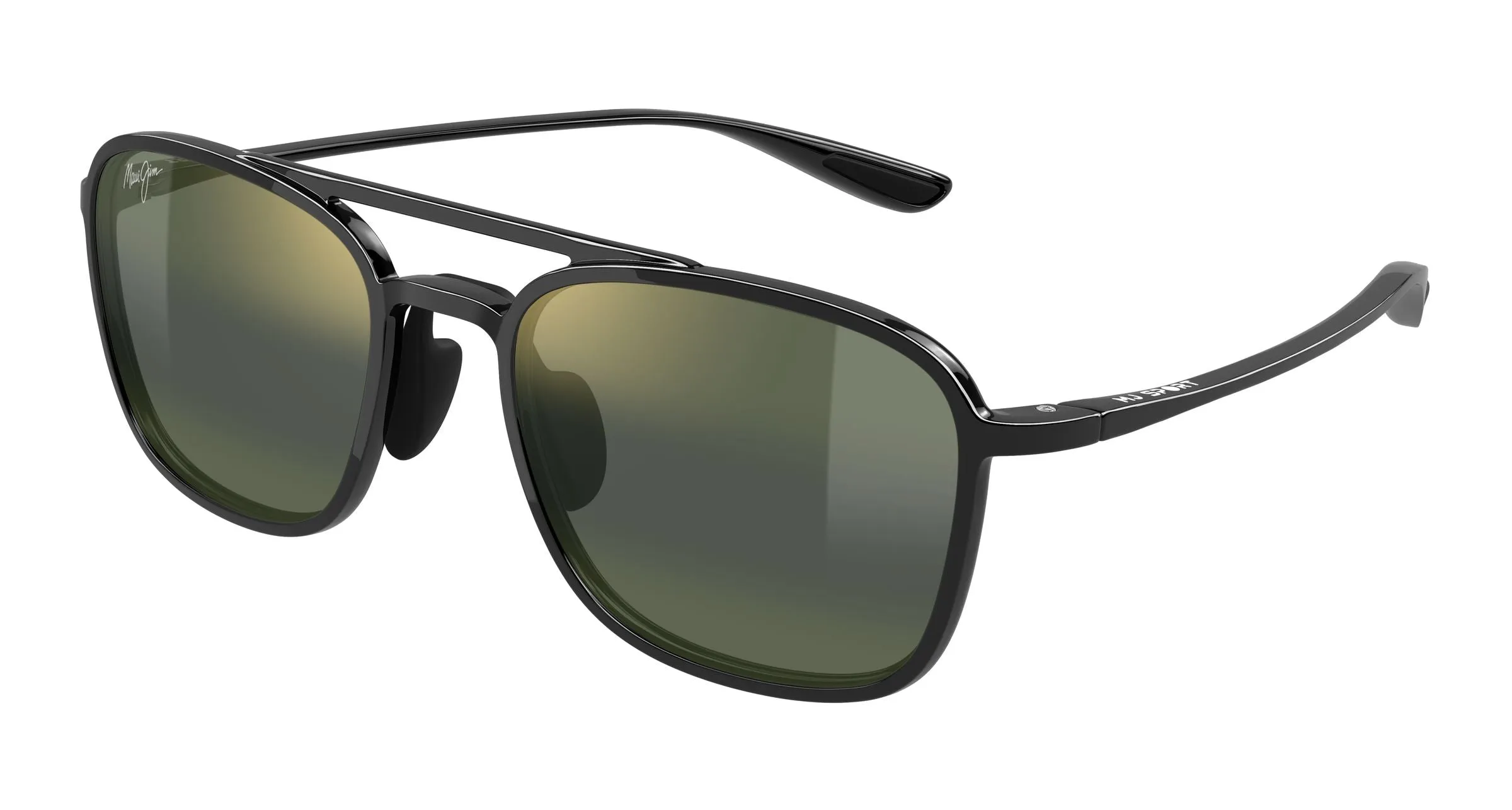 Maui Jim MJ0447S 021 Occhiali da sole Bio-iniettato Nero Verde Squadrata - immagine 1