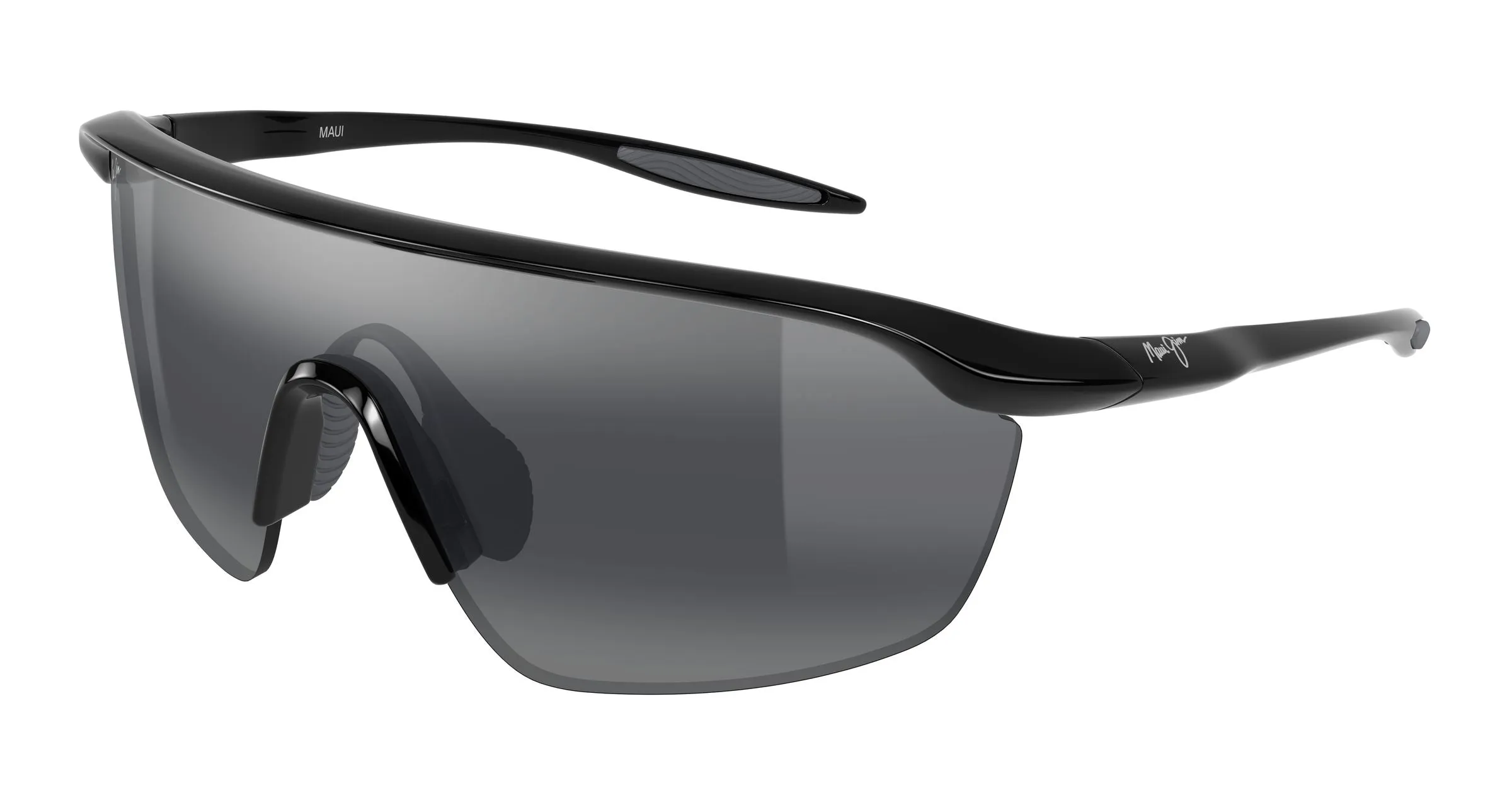 Maui Jim MJ0374S 002 Occhiali da sole Bio-iniettato Nero Grigio Avvolgente Polarizzata - immagine 1
