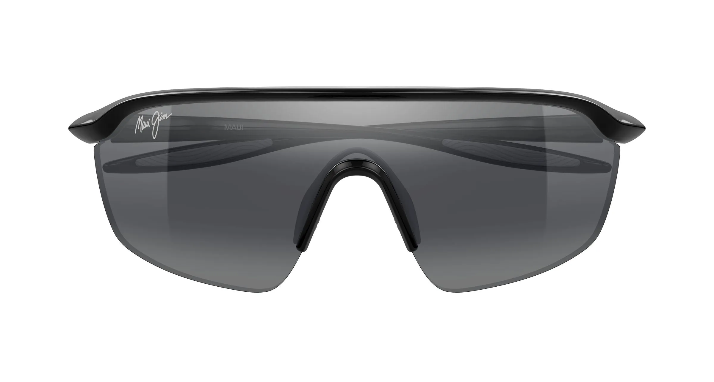 Maui Jim MJ0374S 002 Occhiali da sole Bio-iniettato Nero Grigio Avvolgente Polarizzata - immagine 2