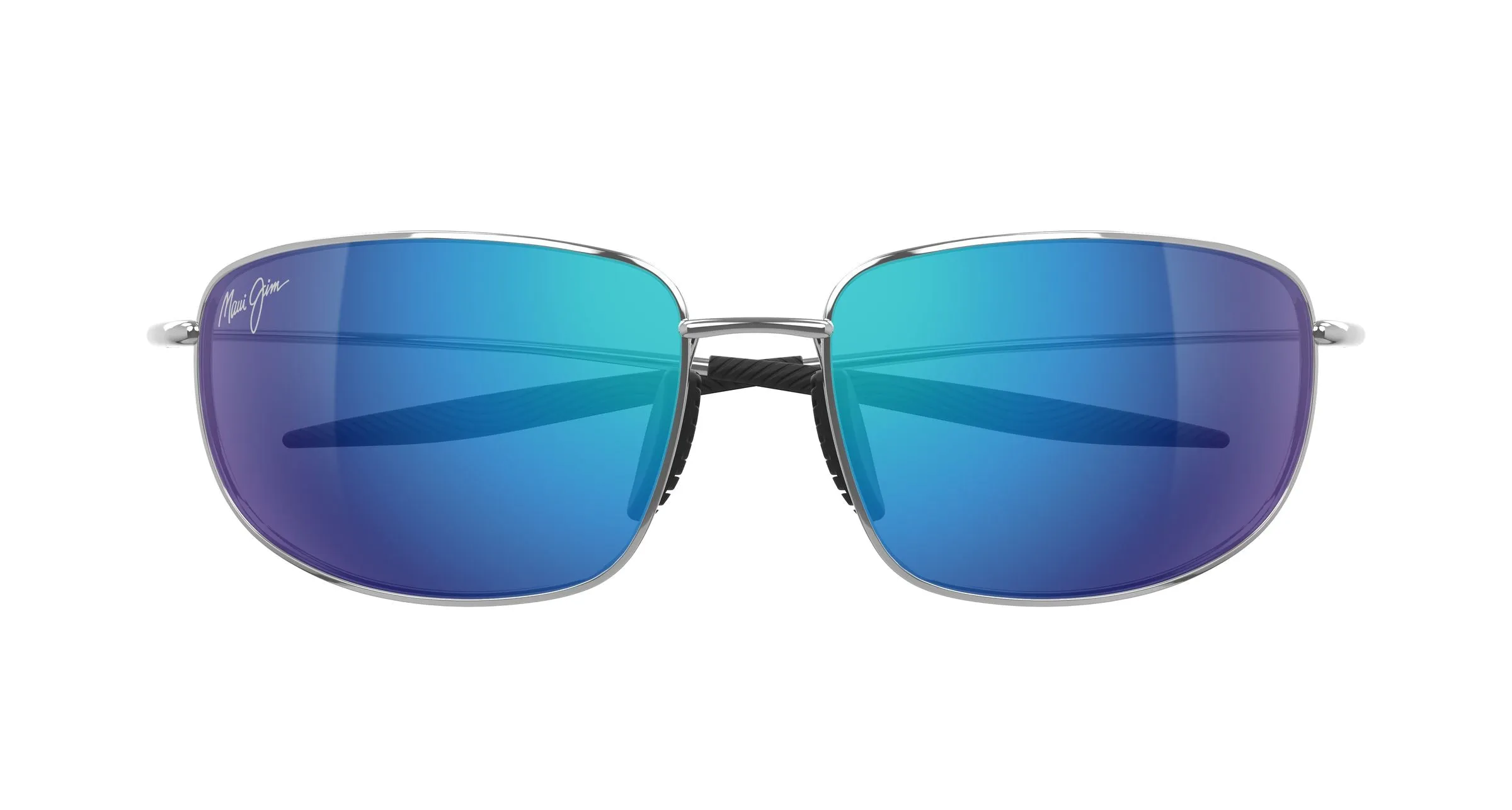 Maui Jim MJ0369S 002 Occhiali da sole Metallo Argento Blu Squadrata - immagine 2