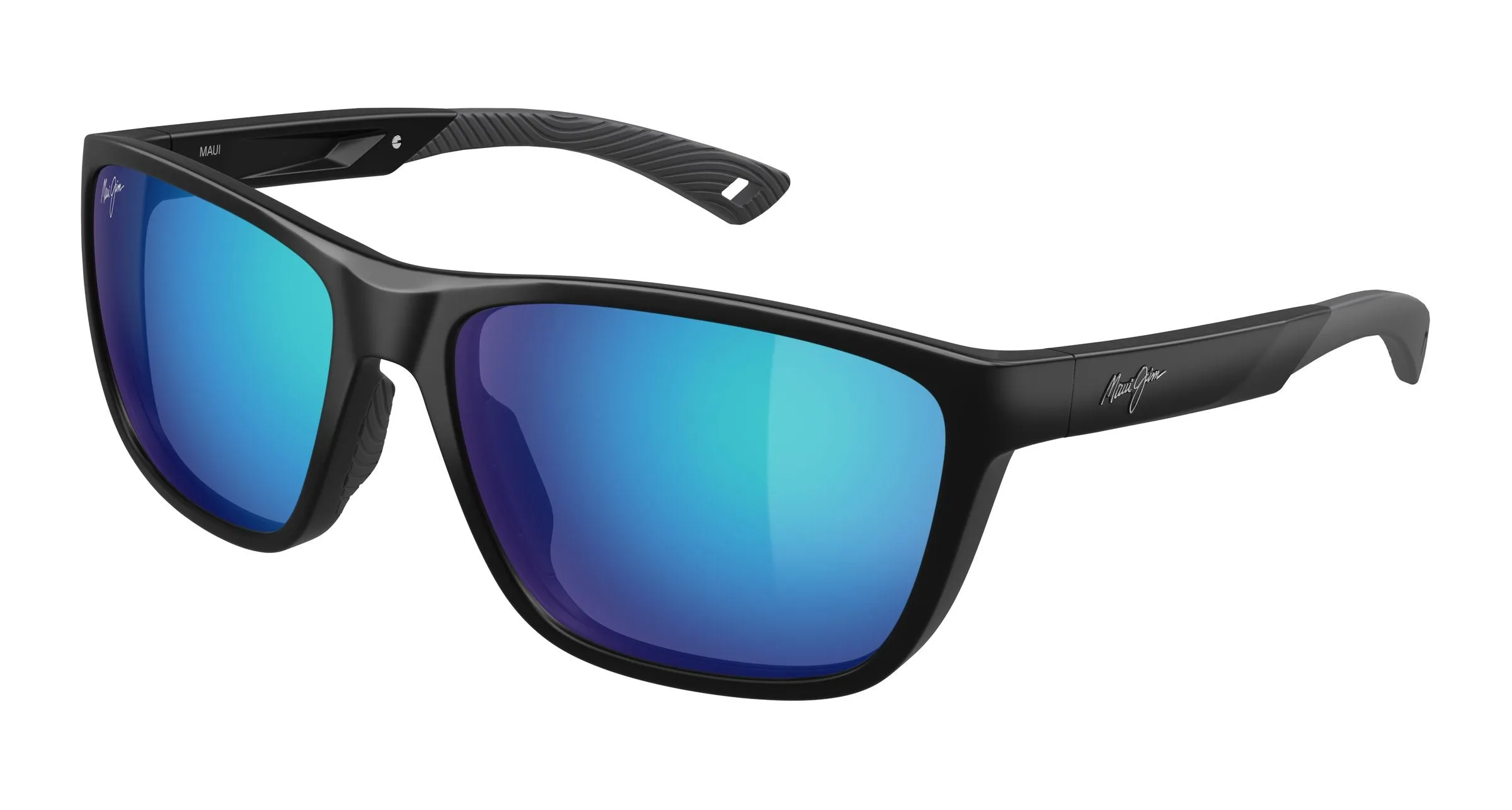 Maui Jim MJ0368SA 002 Occhiali da sole Bio-iniettato Nero Blu Squadrata - immagine 1