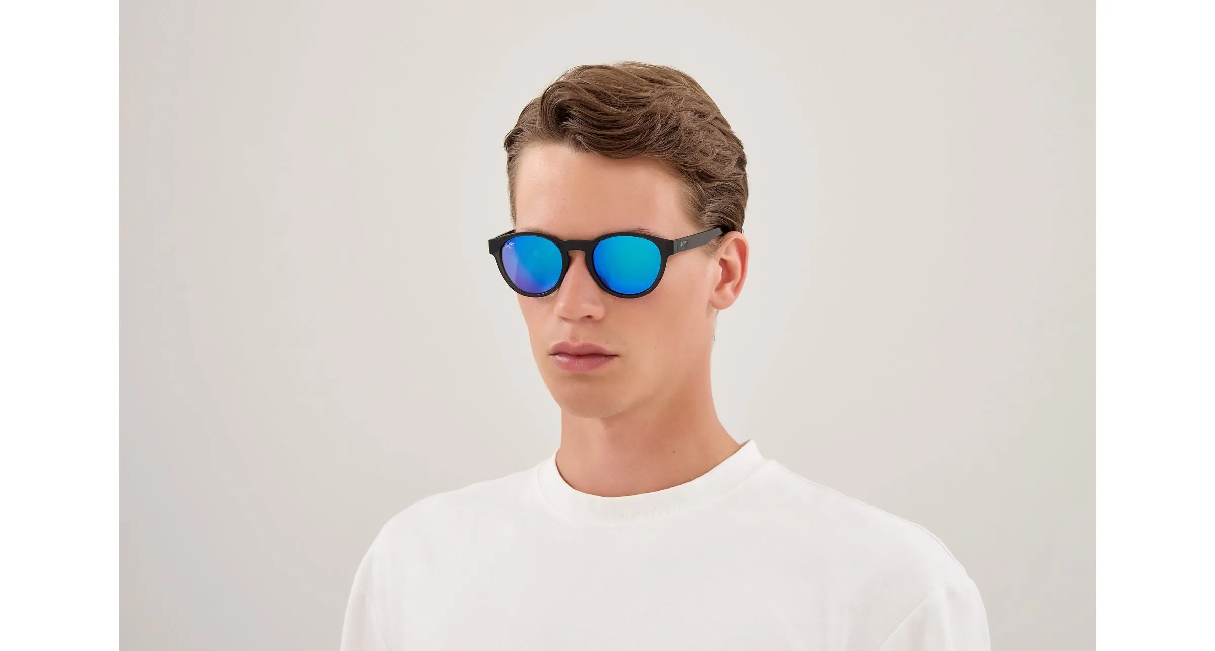 Maui Jim MJ0364S 004 Occhiali da sole Bio-iniettato Grigio Blu Rotonda - immagine 2
