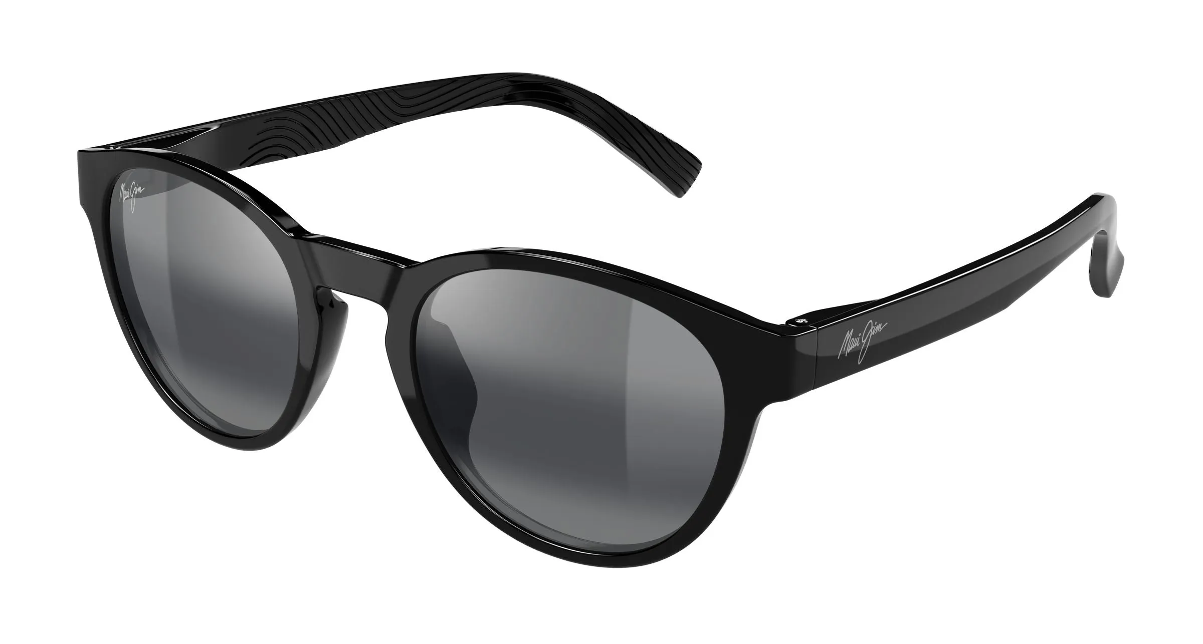 Maui Jim MJ0364S 001 Occhiali da sole Bio-iniettato Nero Grigio Rotonda - immagine 1