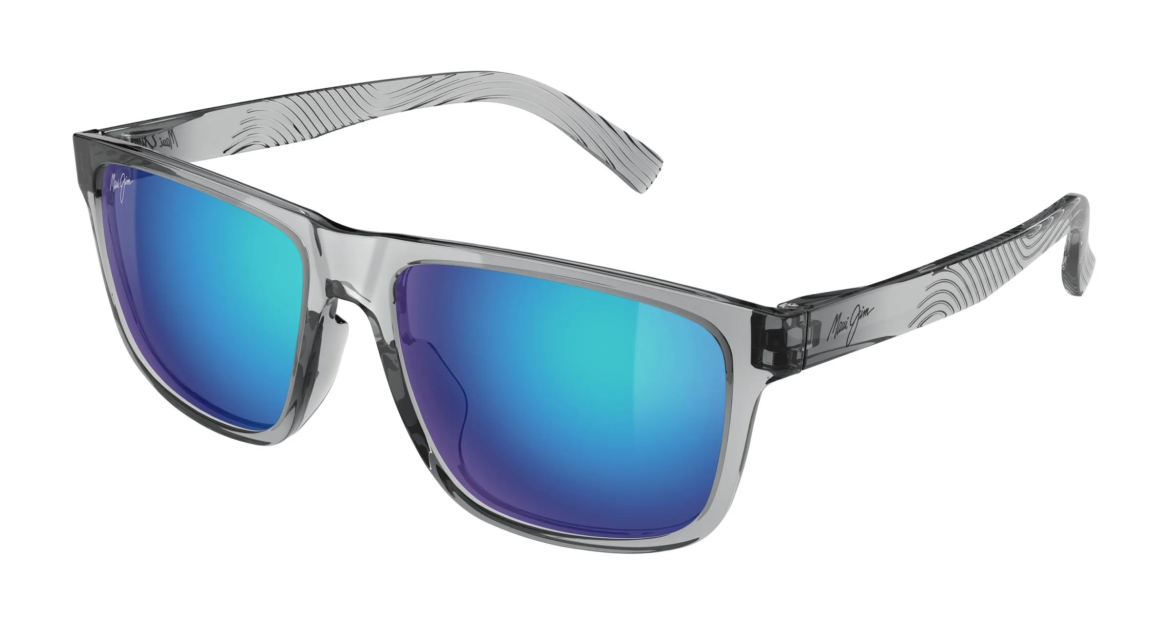 Maui Jim MJ0363S 003 Occhiali da sole Bio-iniettato Grigio Blu Squadrata - immagine 1
