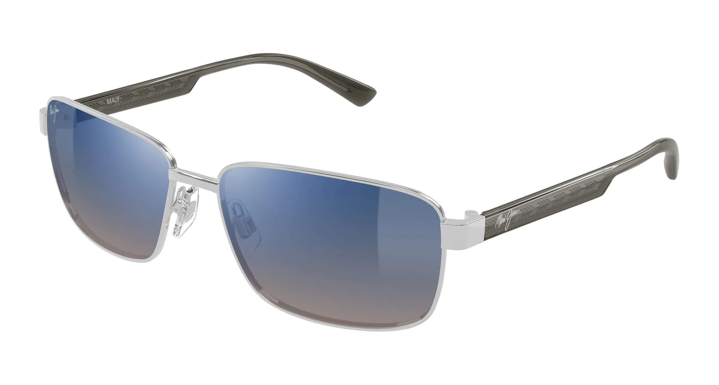 Maui Jim MJ0362S 005 Occhiali da sole Metallo Argento Multicolore Squadrata - immagine 1
