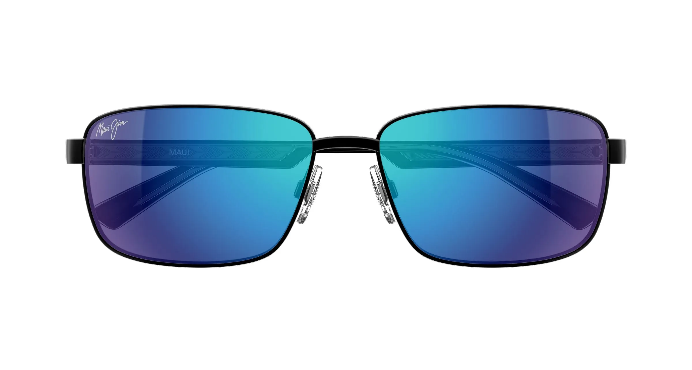 Maui Jim MJ0362S 002 Occhiali da sole Metallo Nero Blu Squadrata - immagine 2