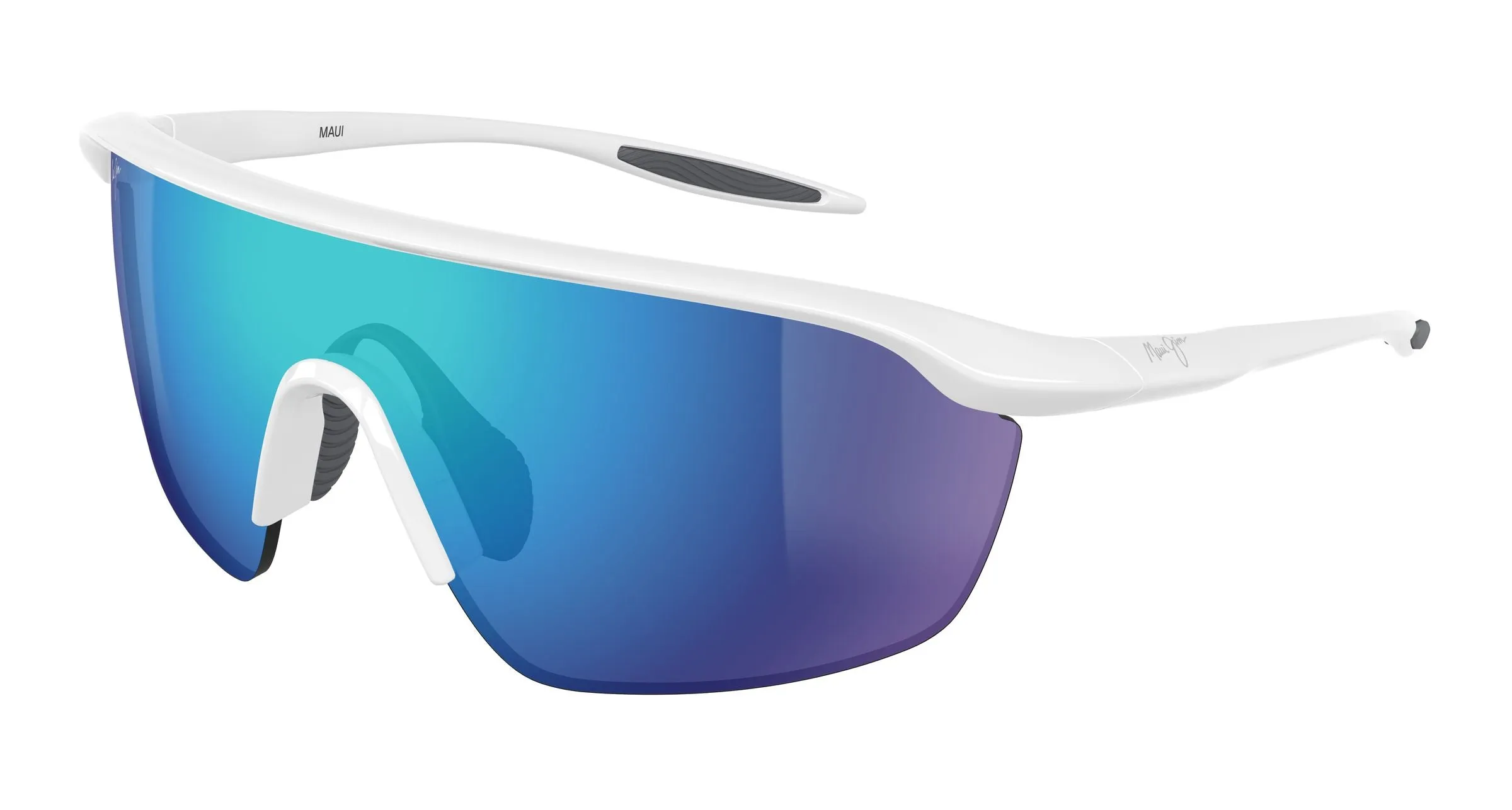Maui Jim MJ0347S 007 Occhiali da sole Bio-iniettato Bianco Blu Avvolgente - immagine 1