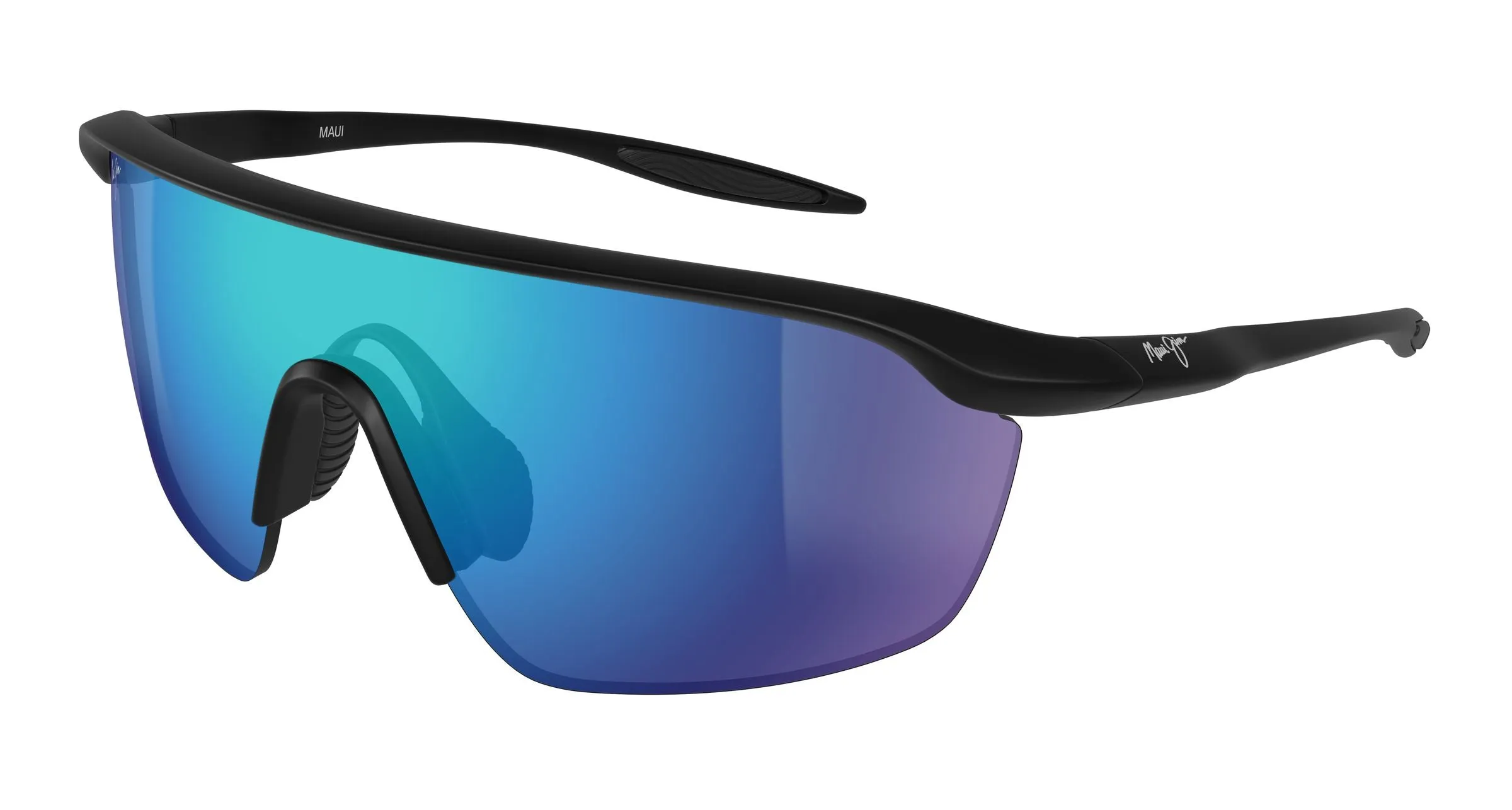 Maui Jim MJ0347S 005 Occhiali da sole Bio-iniettato Nero Blu Avvolgente - immagine 1