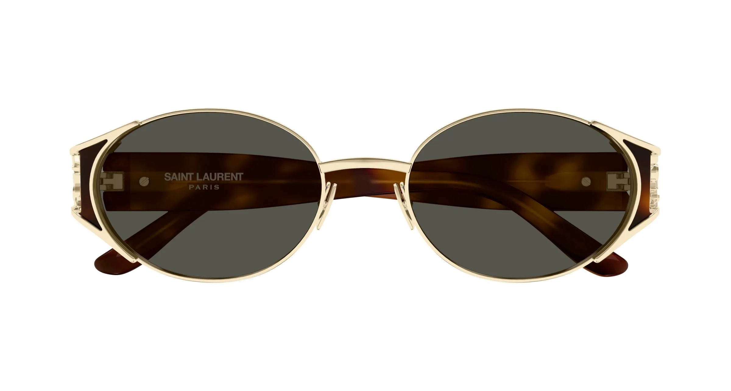 SAINT LAURENT SL M919 003 Occhiali da sole Metallo Oro Grigio Rotonda - immagine 2