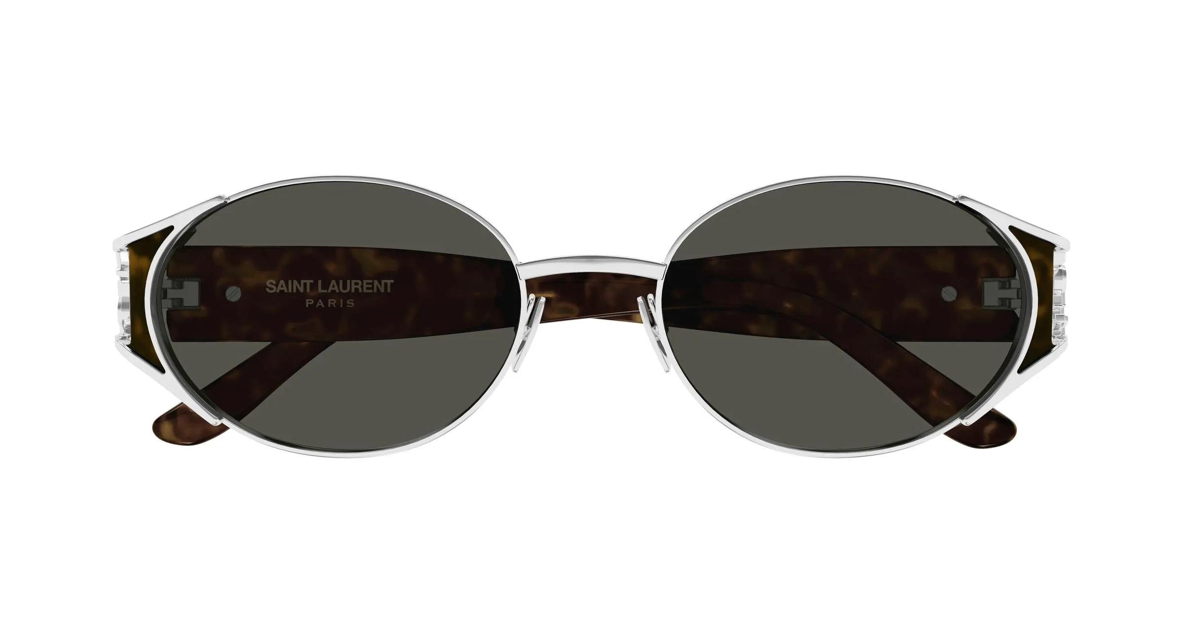 SAINT LAURENT SL M919 002 Occhiali da sole Metallo Argento Grigio Rotonda - immagine 2