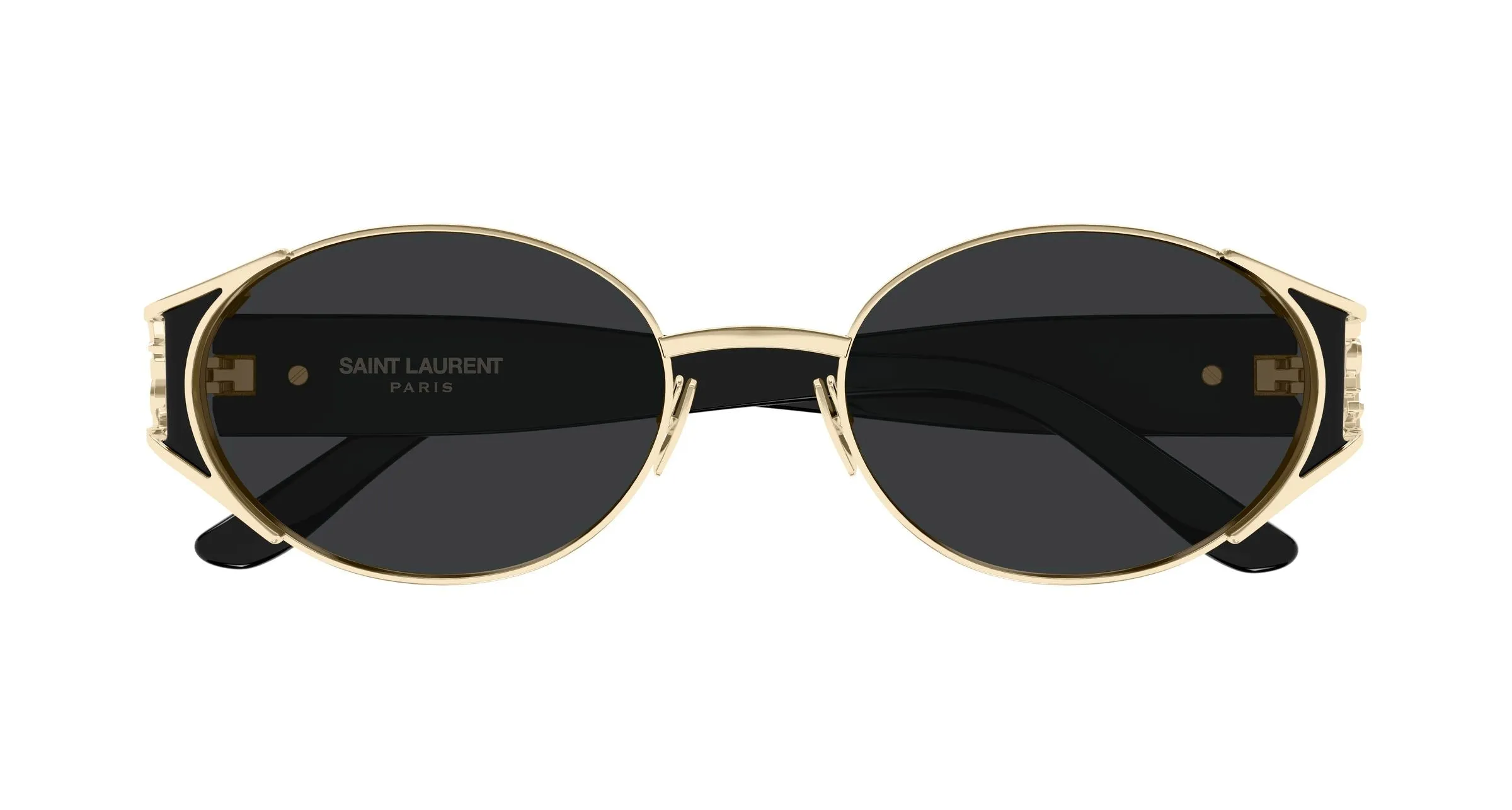 SAINT LAURENT SL M919 001 Occhiali da sole Metallo Oro Nero Rotonda - immagine 2