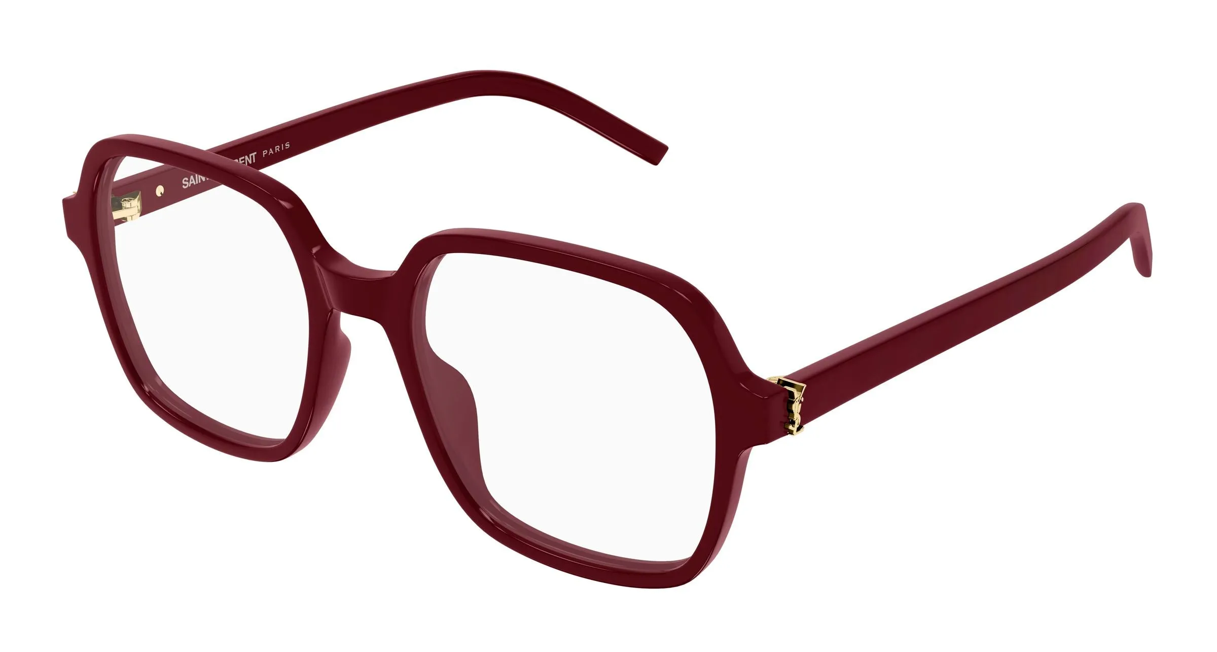 SAINT LAURENT SL M190 005 Montature da vista Acetato Rosso Trasparente Squadrata - immagine 1