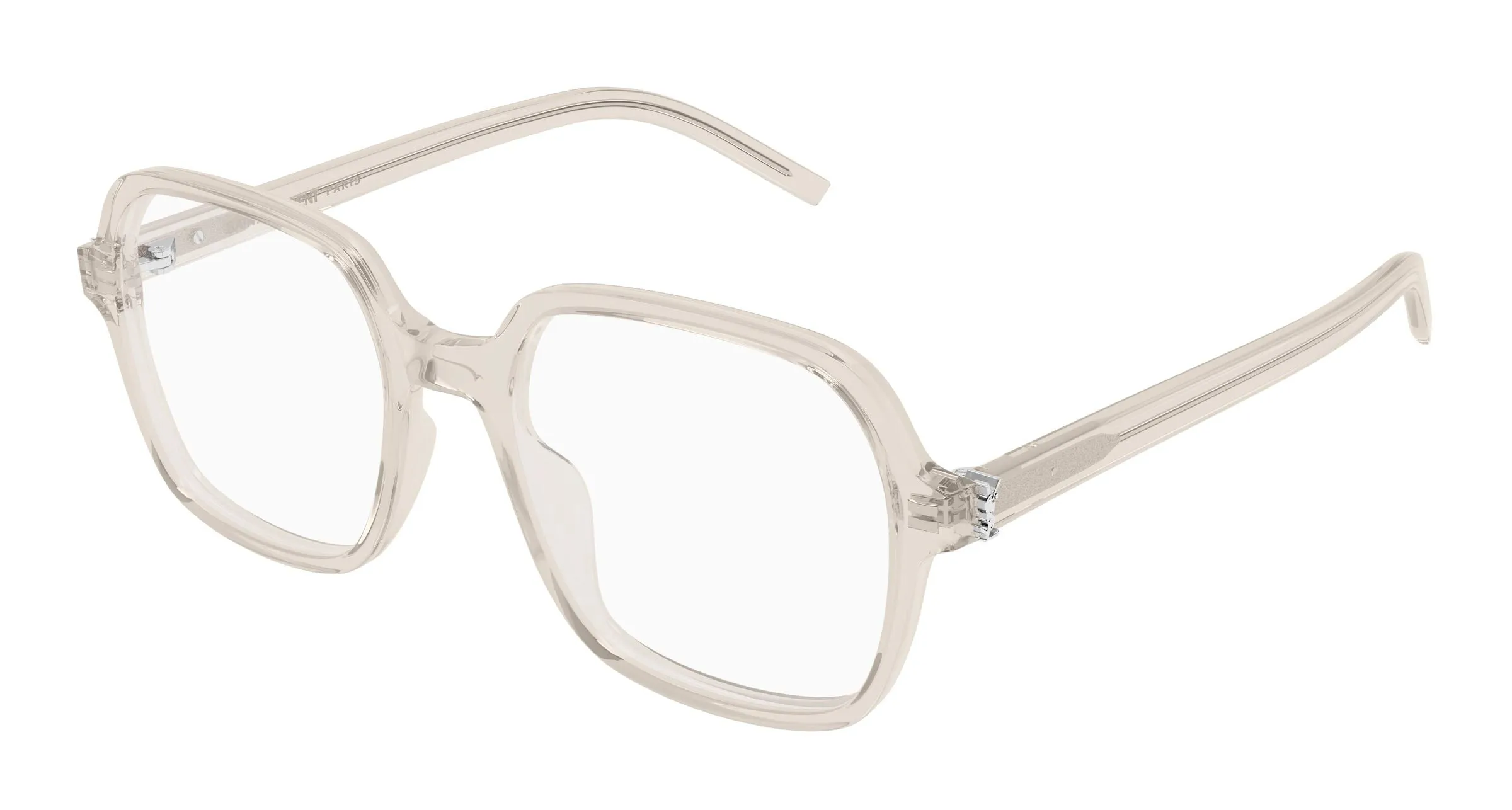 SAINT LAURENT SL M190 004 Montature da vista Acetato Beige Trasparente Squadrata - immagine 1