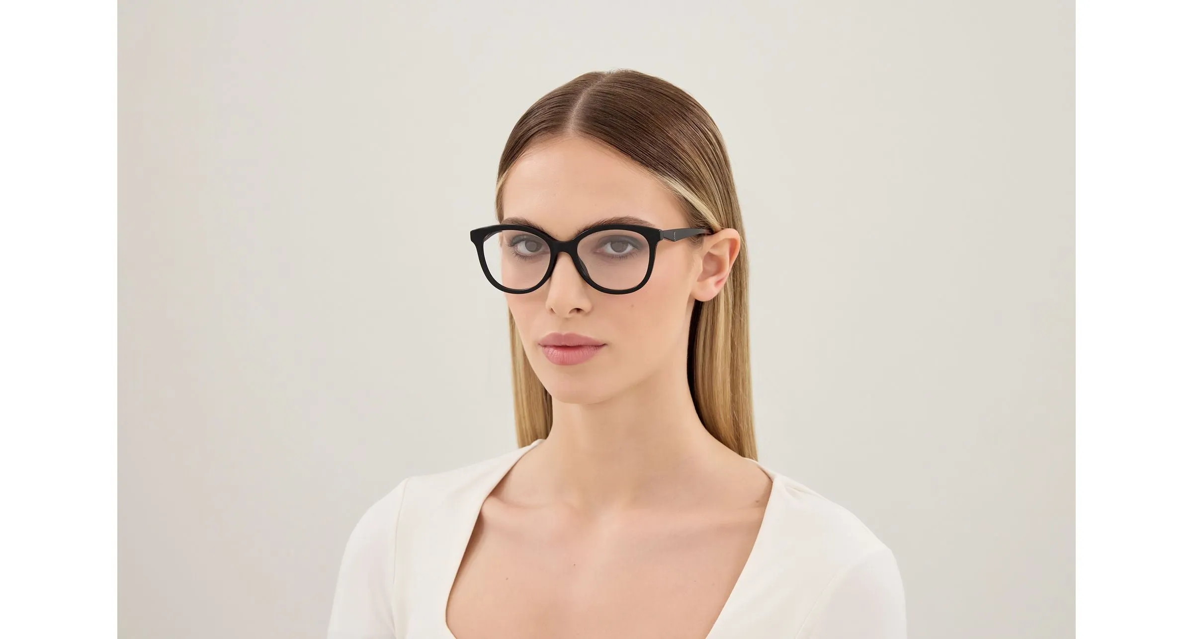 SAINT LAURENT SL M184 001 Montature da vista Acetato Nero Trasparente Cat Eye - immagine 2