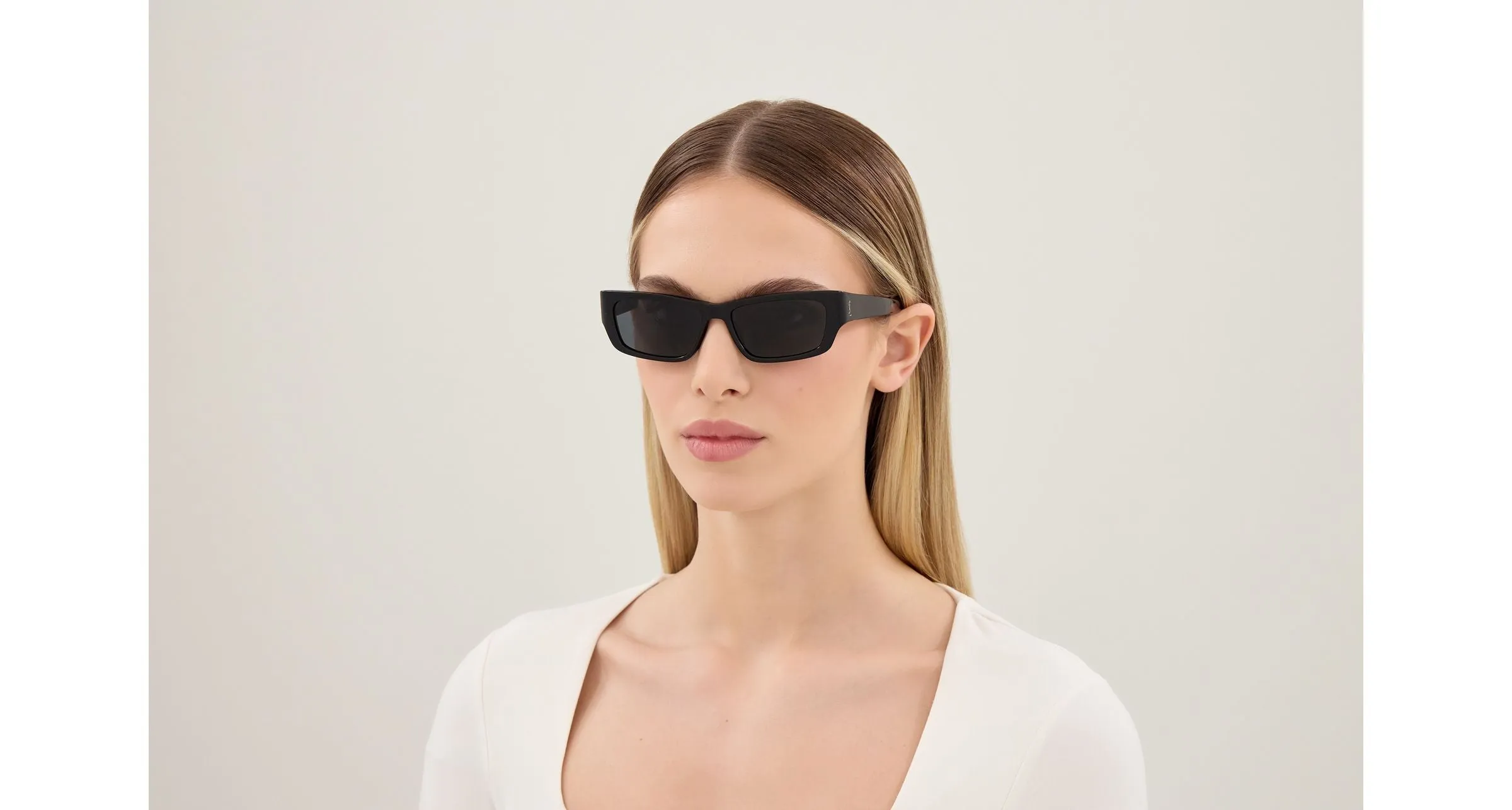 SAINT LAURENT SL M182 JAZZ 001 Occhiali da sole Acetato Nero Nero Squadrata - immagine 3
