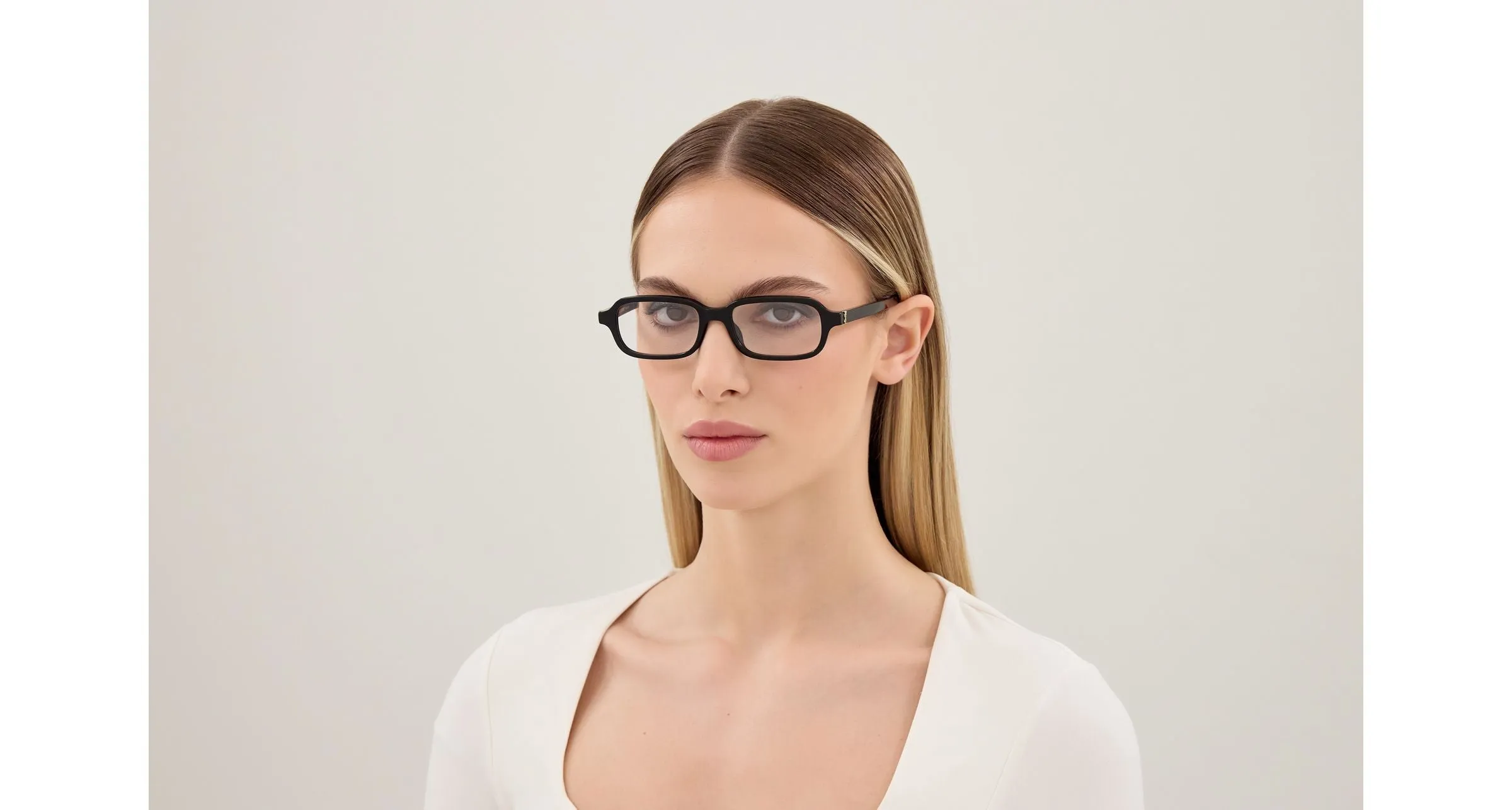 SAINT LAURENT SL M180 001 Montature da vista Acetato Nero Trasparente Squadrata - immagine 3