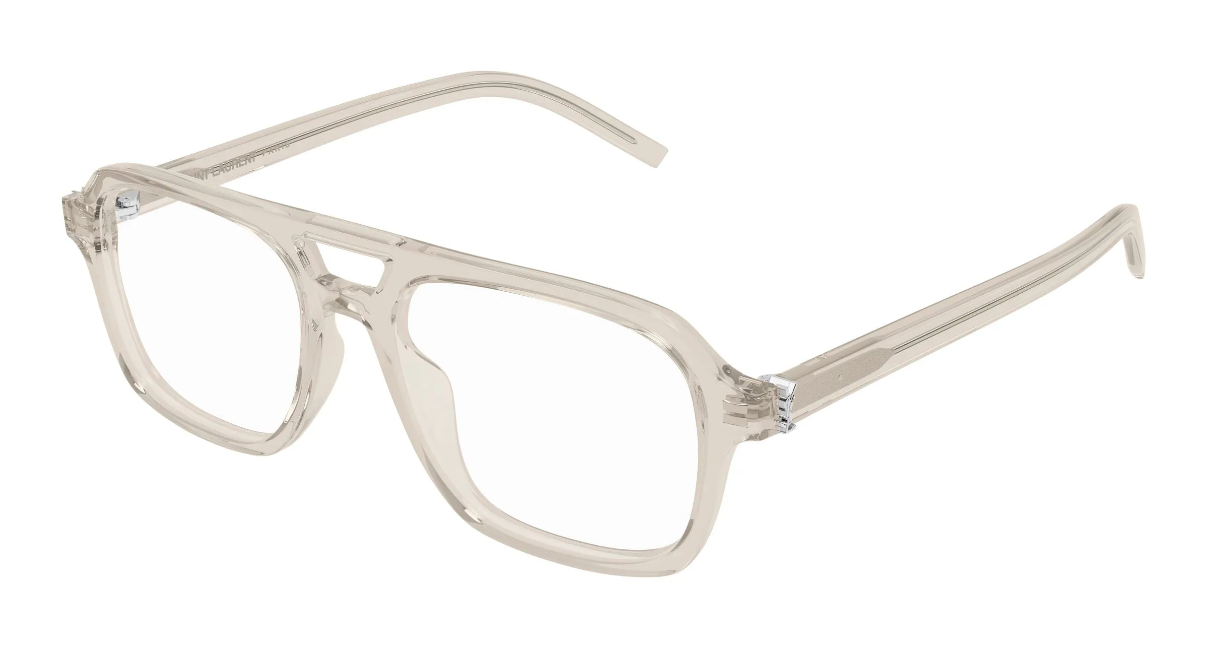 SAINT LAURENT SL M179 004 Montature da vista Acetato Beige Trasparente Pilot - immagine 1