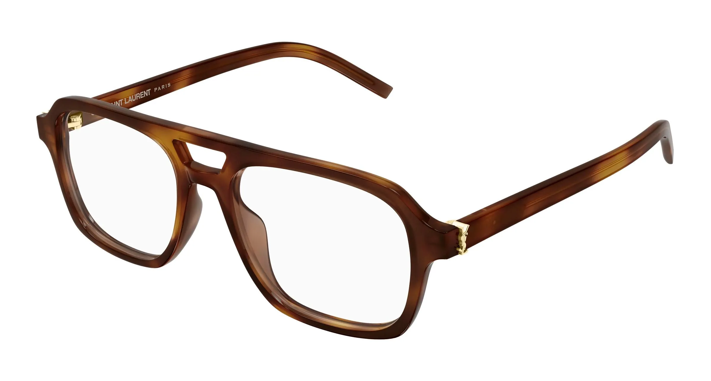 SAINT LAURENT SL M179 003 Montature da vista Acetato Havana Trasparente Pilot - immagine 1