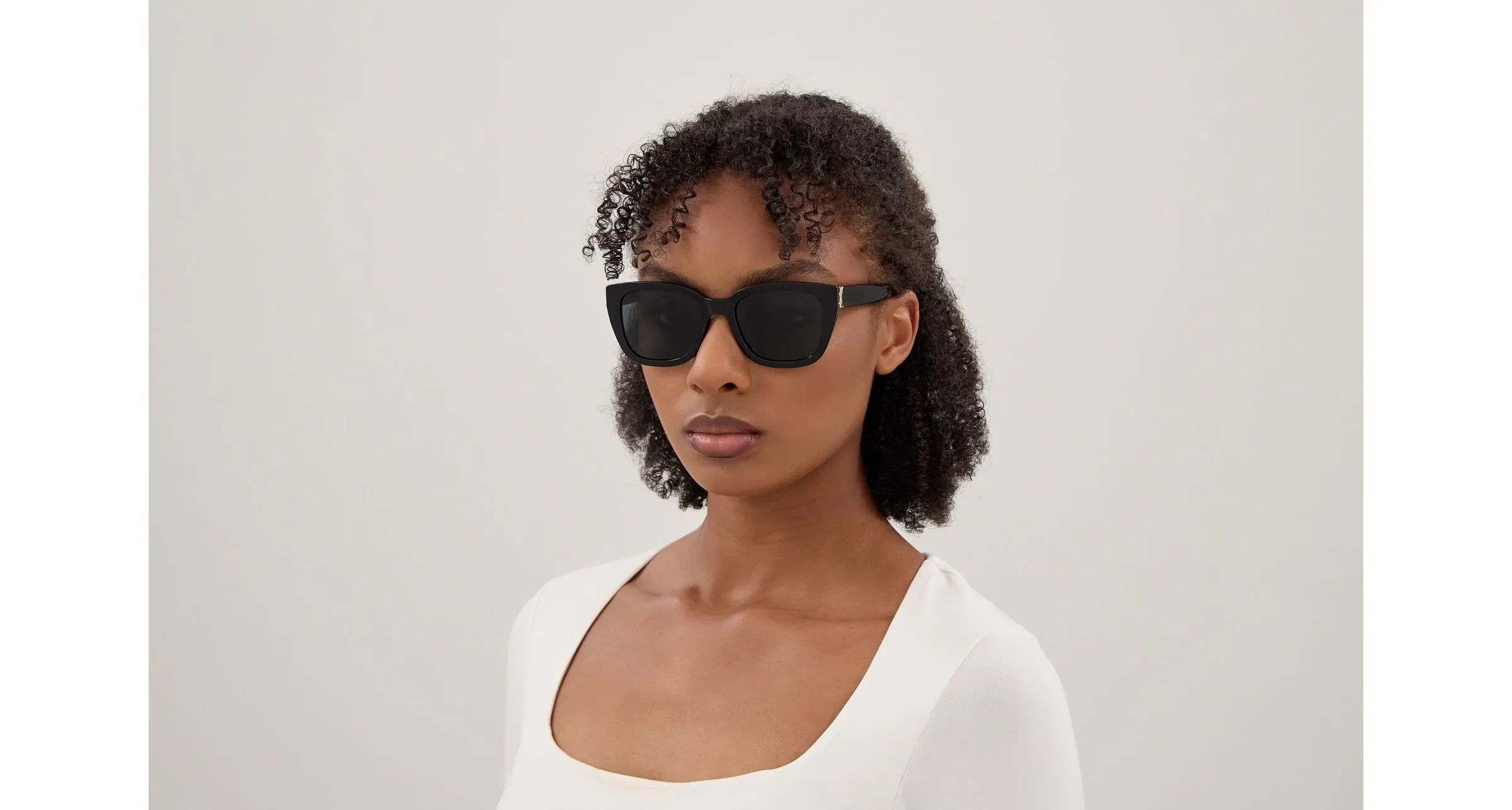 SAINT LAURENT SL M176 001 Occhiali da sole Acetato Nero Nero Cat Eye - immagine 2