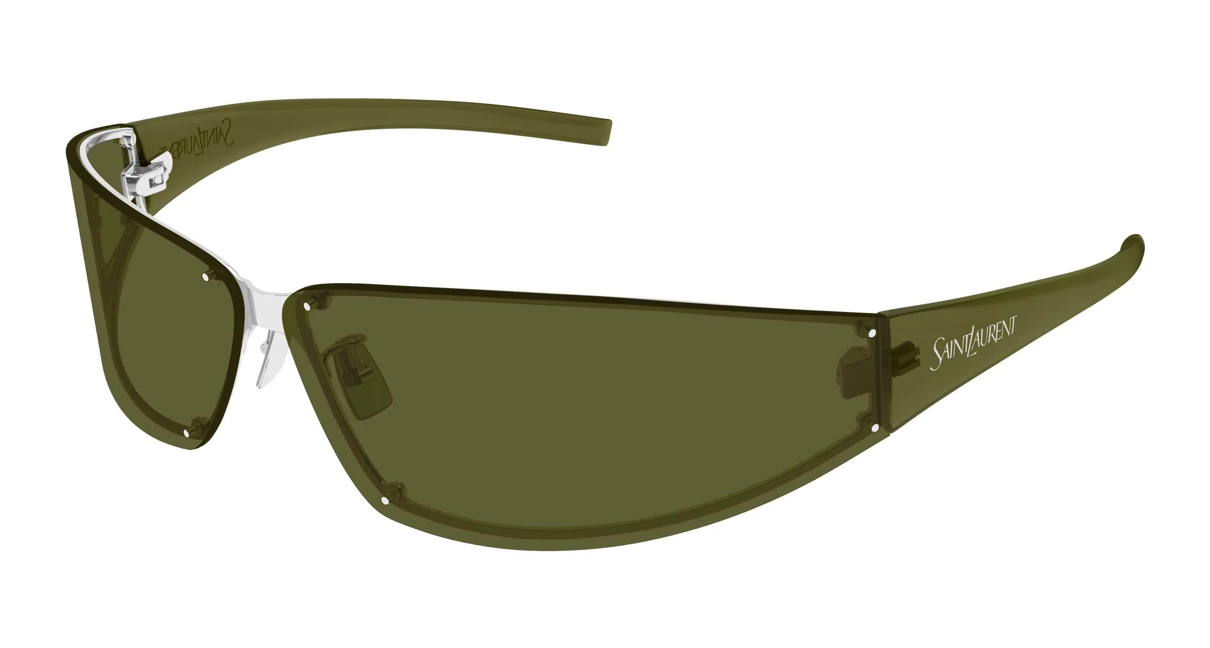 SAINT LAURENT SL 963 006 Occhiali da sole Metallo Argento Verde Squadrata - immagine 1