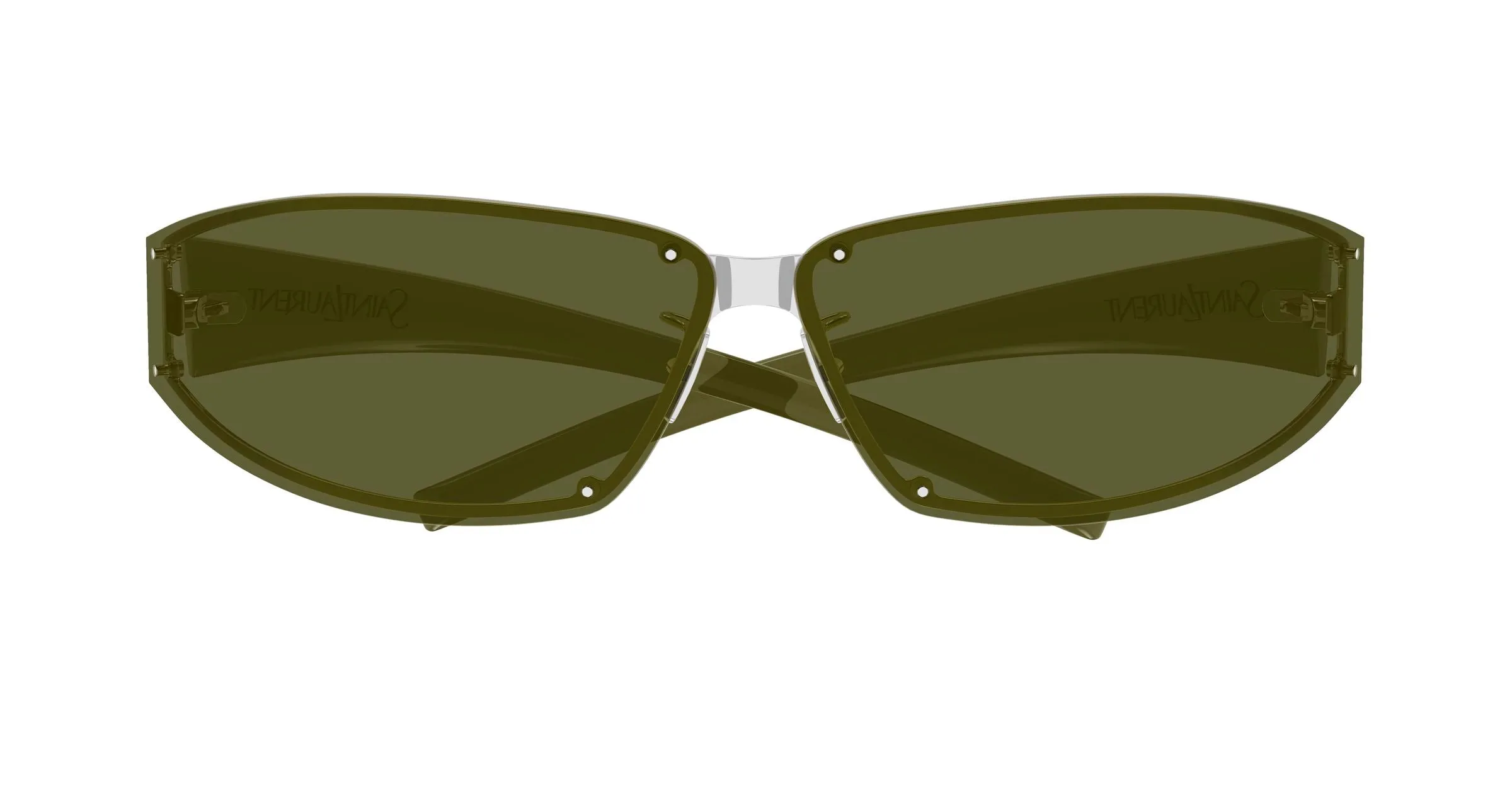 SAINT LAURENT SL 963 006 Occhiali da sole Metallo Argento Verde Squadrata - immagine 2
