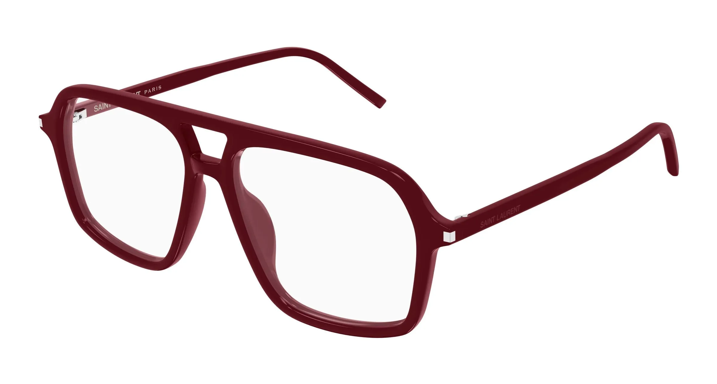 SAINT LAURENT SL 960 006 Montature da vista Acetato Rosso Trasparente Pilot - immagine 1