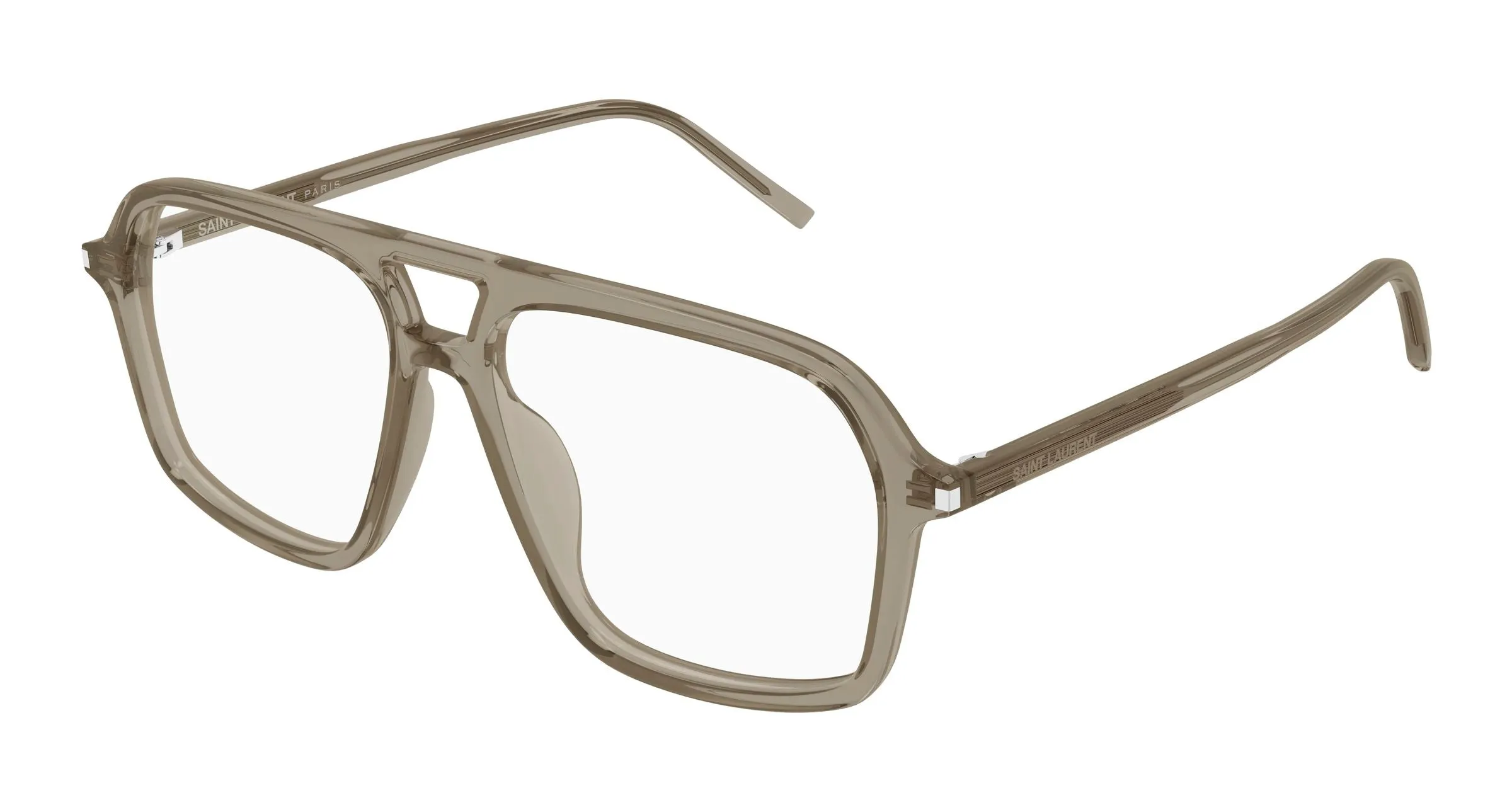 SAINT LAURENT SL 960 003 Montature da vista Acetato Marrone Trasparente Pilot - immagine 1