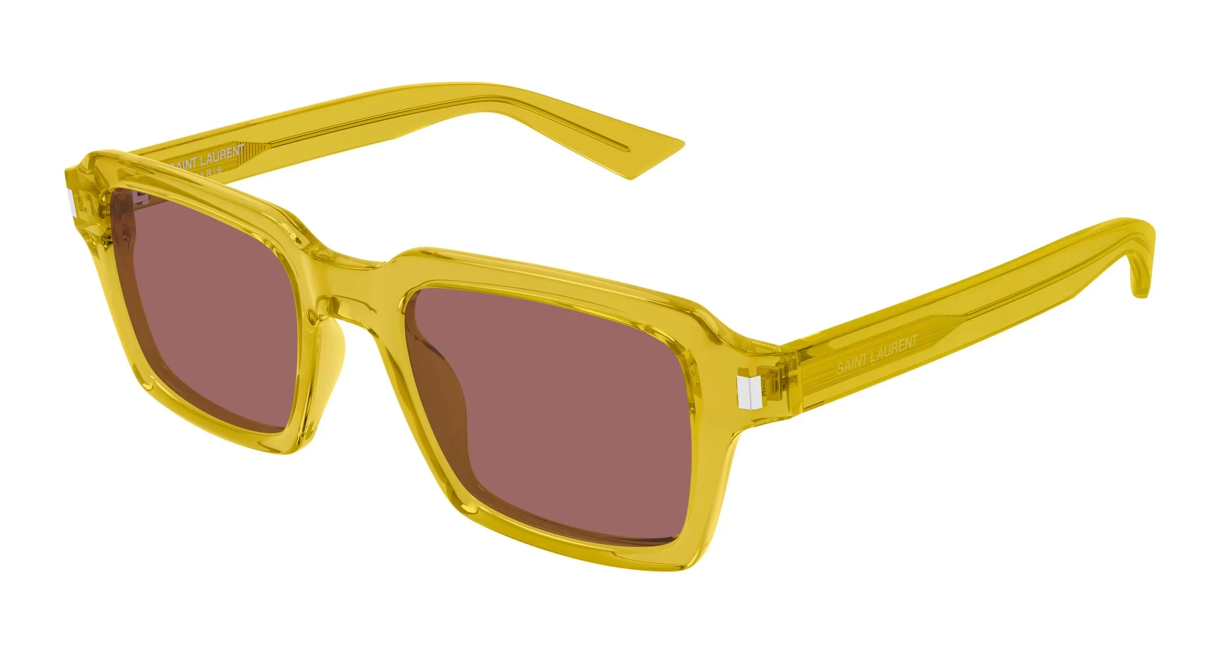 SAINT LAURENT SL 947 005 Occhiali da sole Acetato Giallo Rosso Squadrata - immagine 1