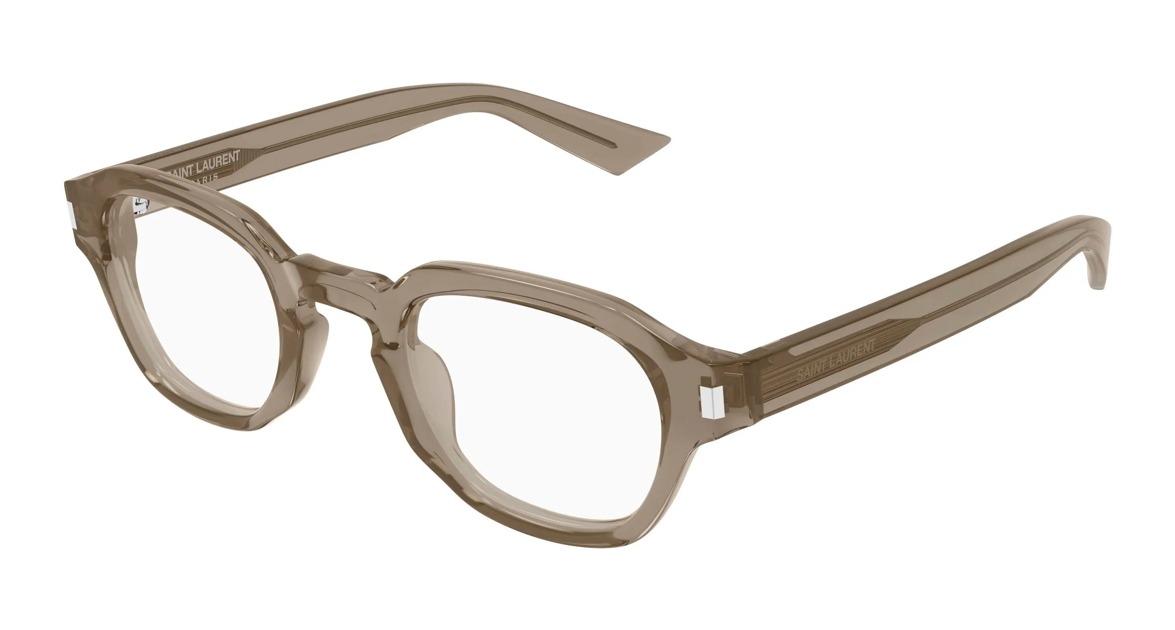 SAINT LAURENT SL 946 OPT 005 Montature da vista Acetato Marrone Trasparente Rotonda - immagine 1