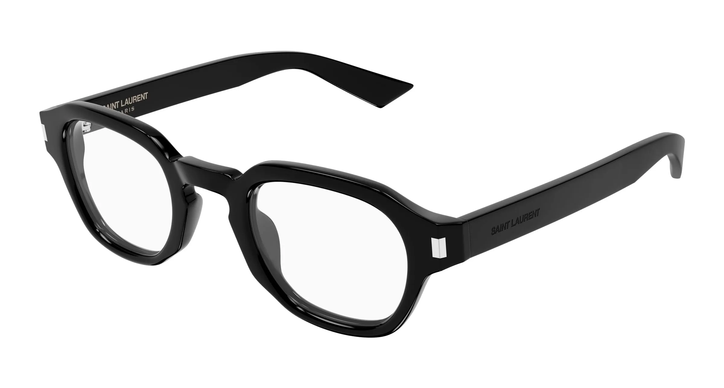 SAINT LAURENT SL 946 OPT 001 Montature da vista Acetato Nero Trasparente Rotonda - immagine 1