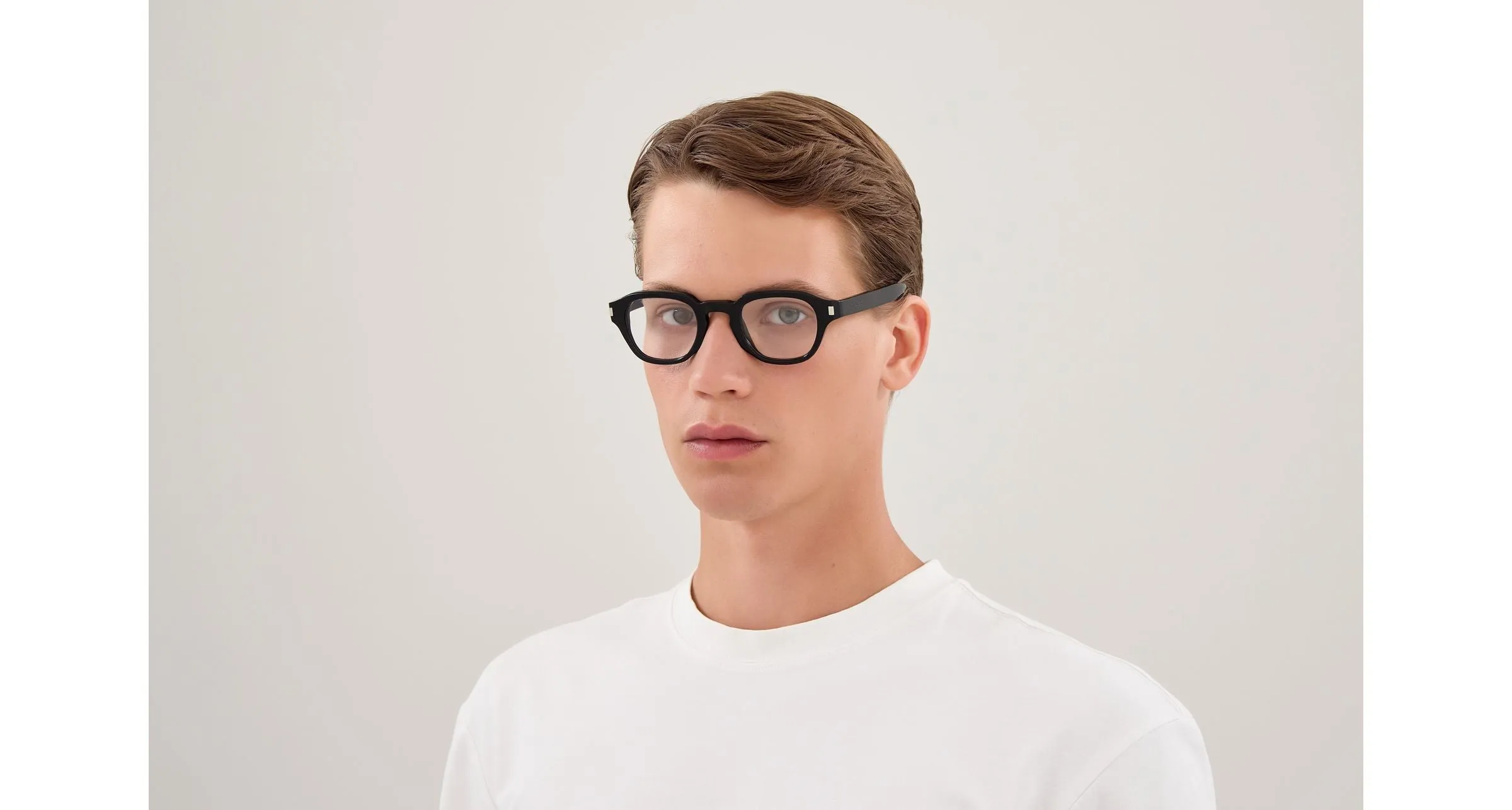 SAINT LAURENT SL 946 OPT 001 Montature da vista Acetato Nero Trasparente Rotonda - immagine 2
