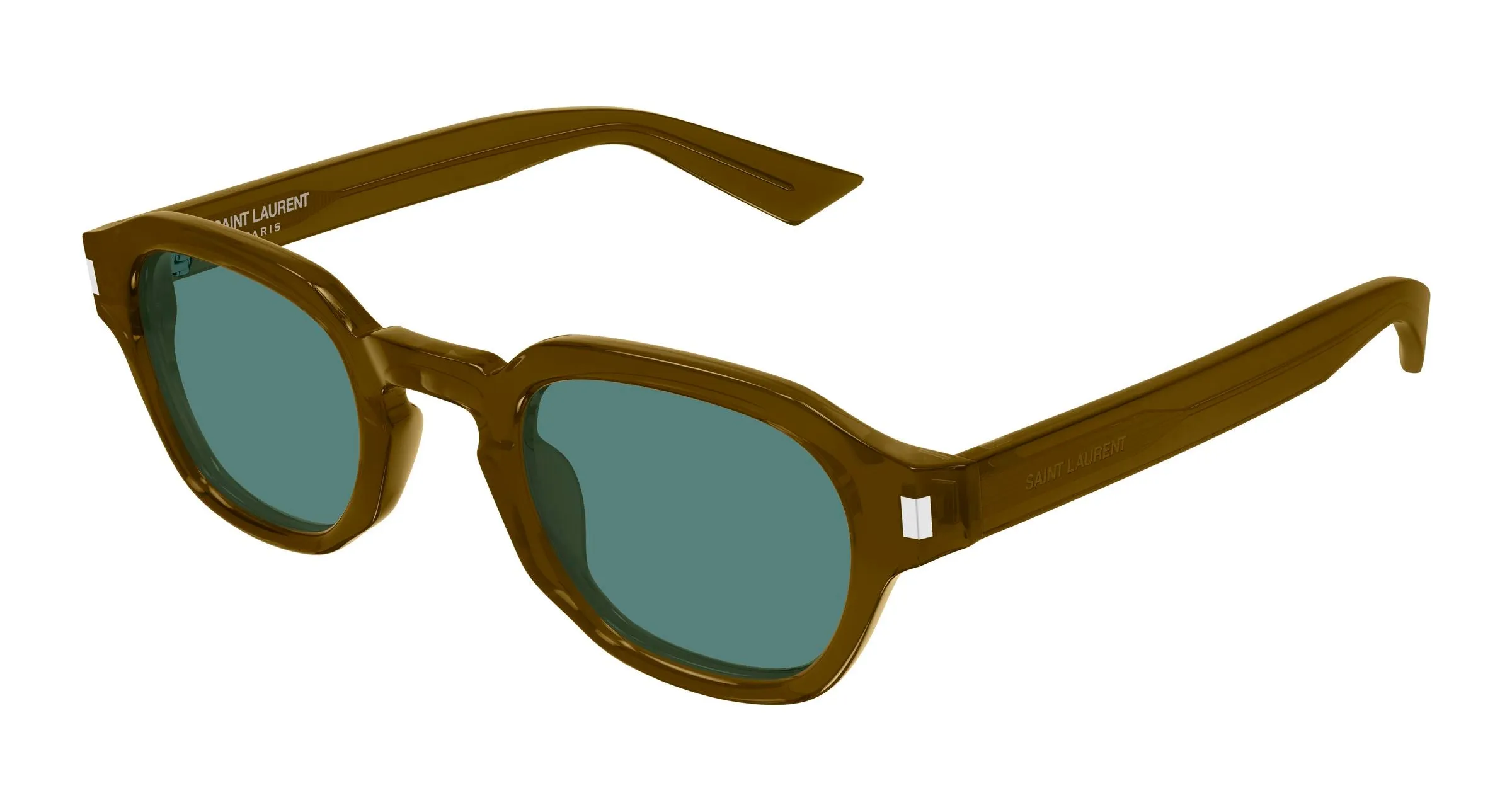 SAINT LAURENT SL 946 003 Occhiali da sole Acetato Marrone Verde Rotonda - immagine 1