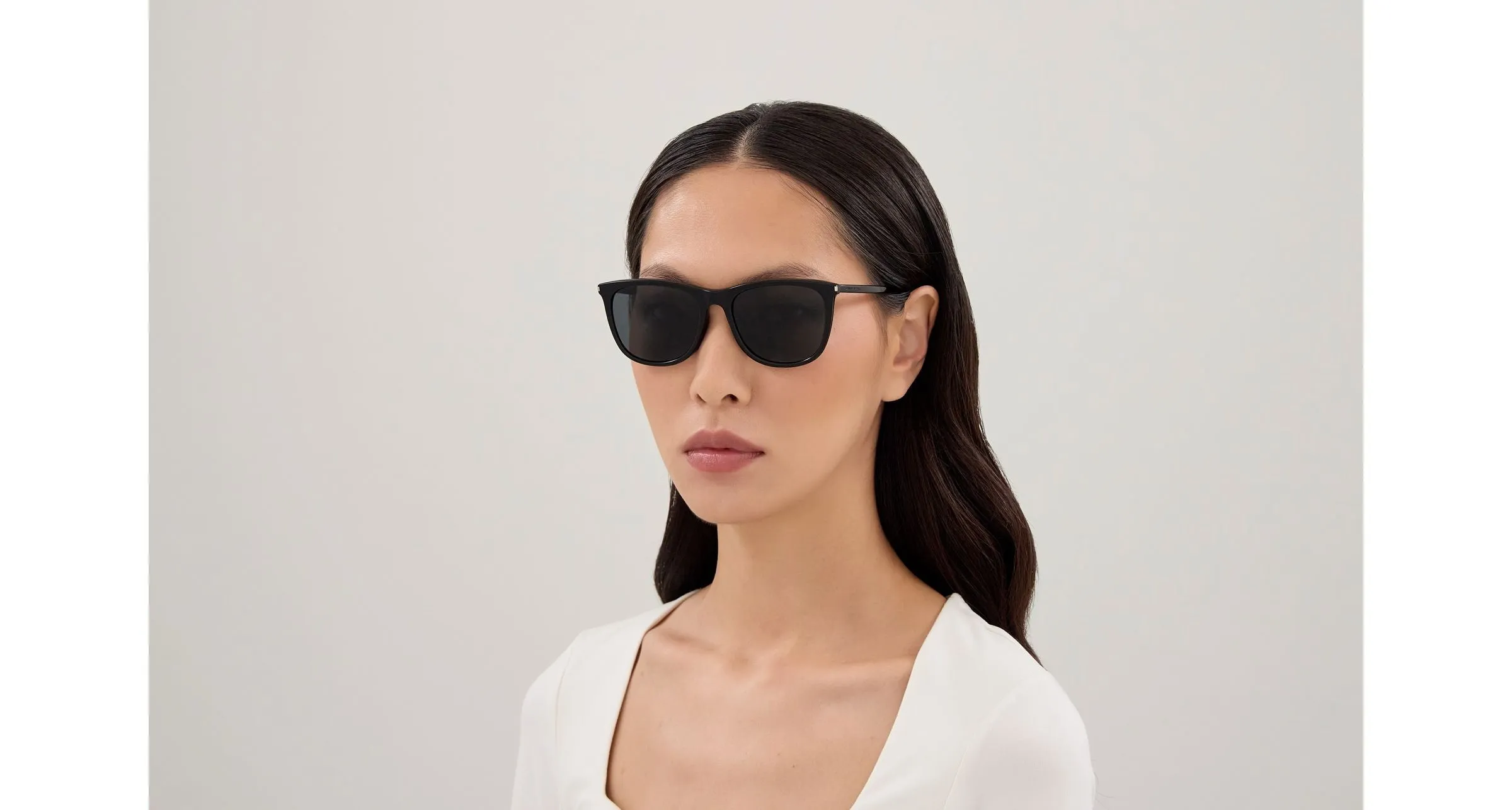 SAINT LAURENT SL 940/K 001 Occhiali da sole Acetato Nero Nero Cat Eye - immagine 2