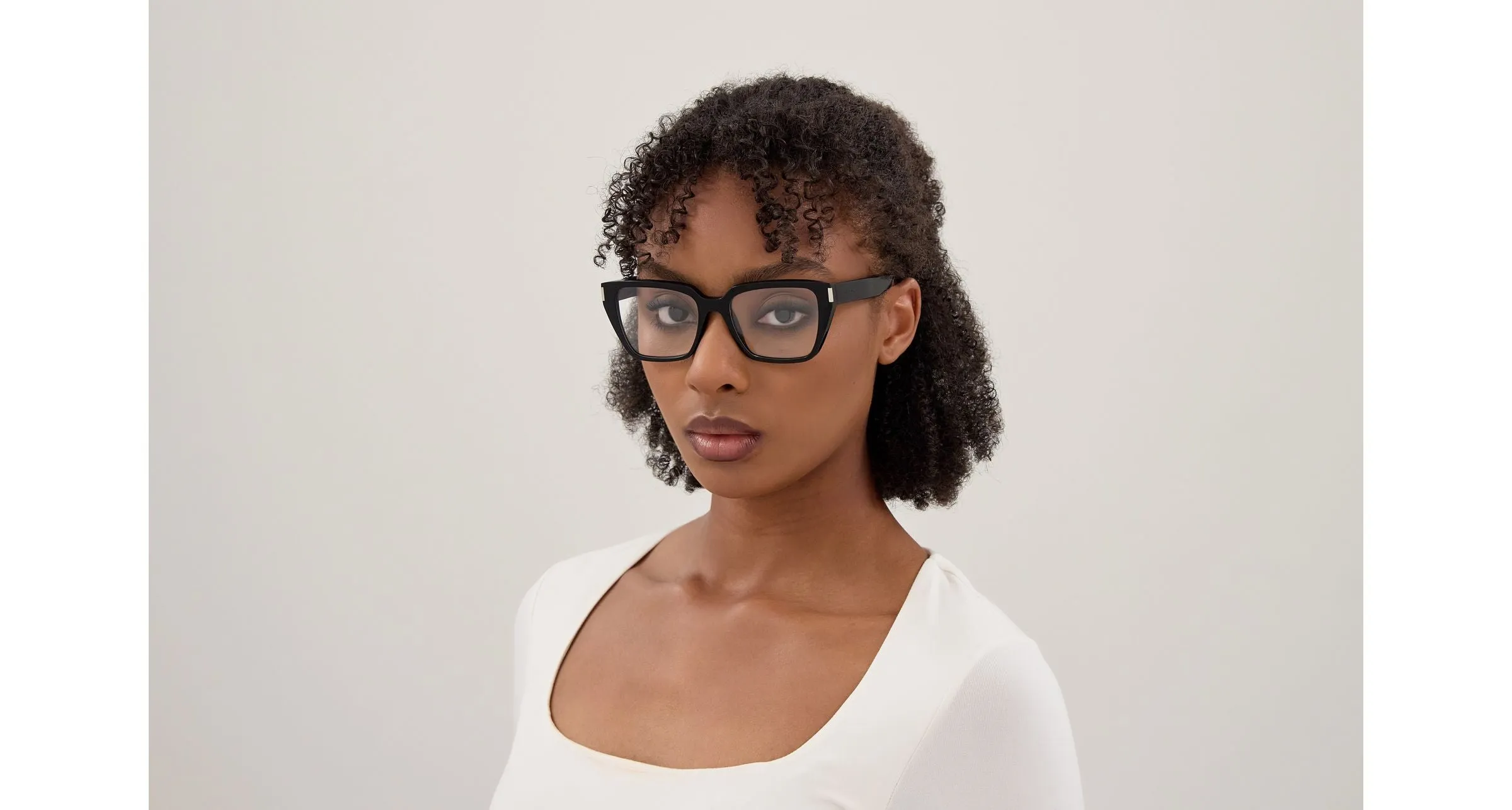 SAINT LAURENT SL 930 001 Montature da vista Acetato Nero Trasparente Cat Eye - immagine 3