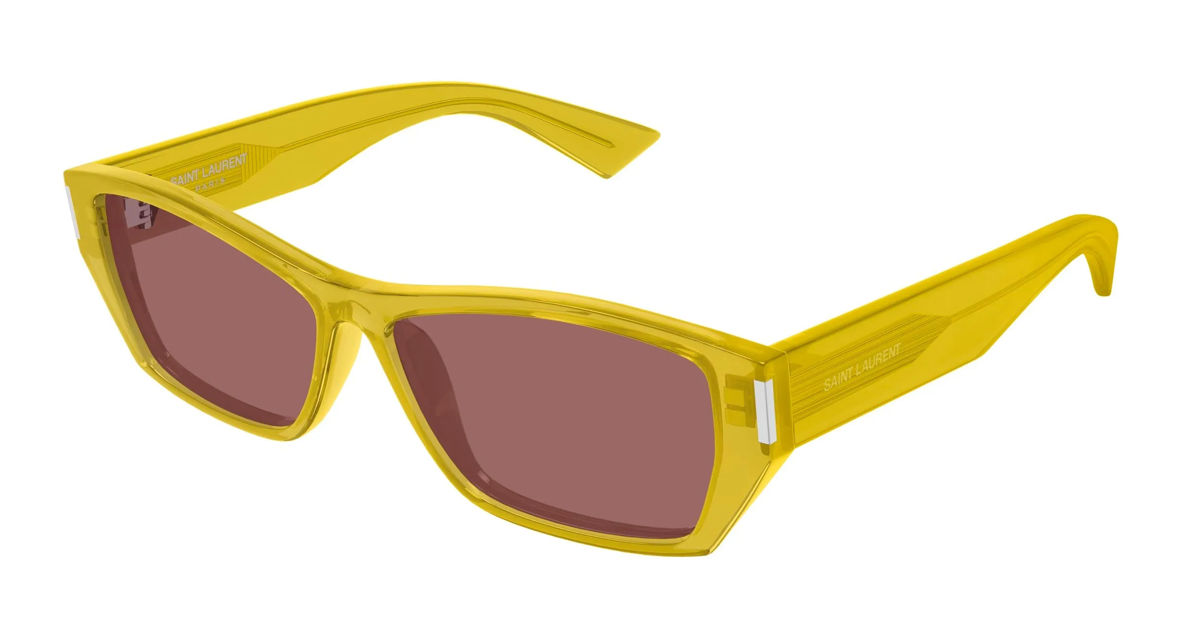 SAINT LAURENT SL 928 004 Occhiali da sole Acetato Giallo Rosso Squadrata - immagine 1