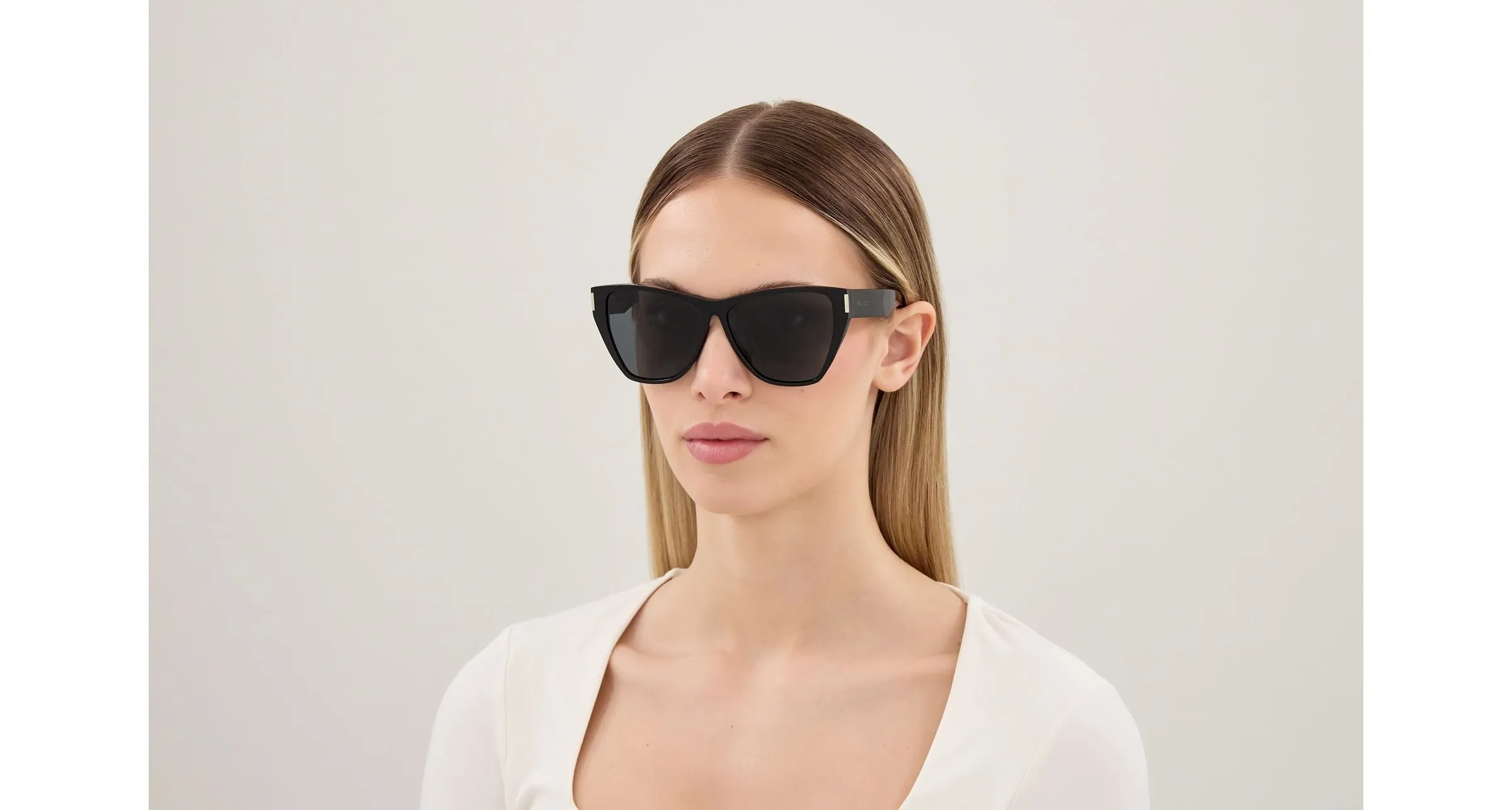 SAINT LAURENT SL 927 001 Occhiali da sole Acetato Nero Nero Cat Eye - immagine 3