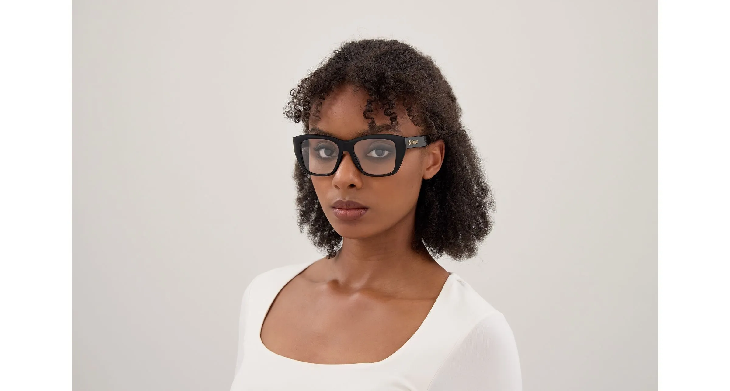 SAINT LAURENT SL 925 001 Montature da vista Acetato Nero Trasparente Cat Eye - immagine 3